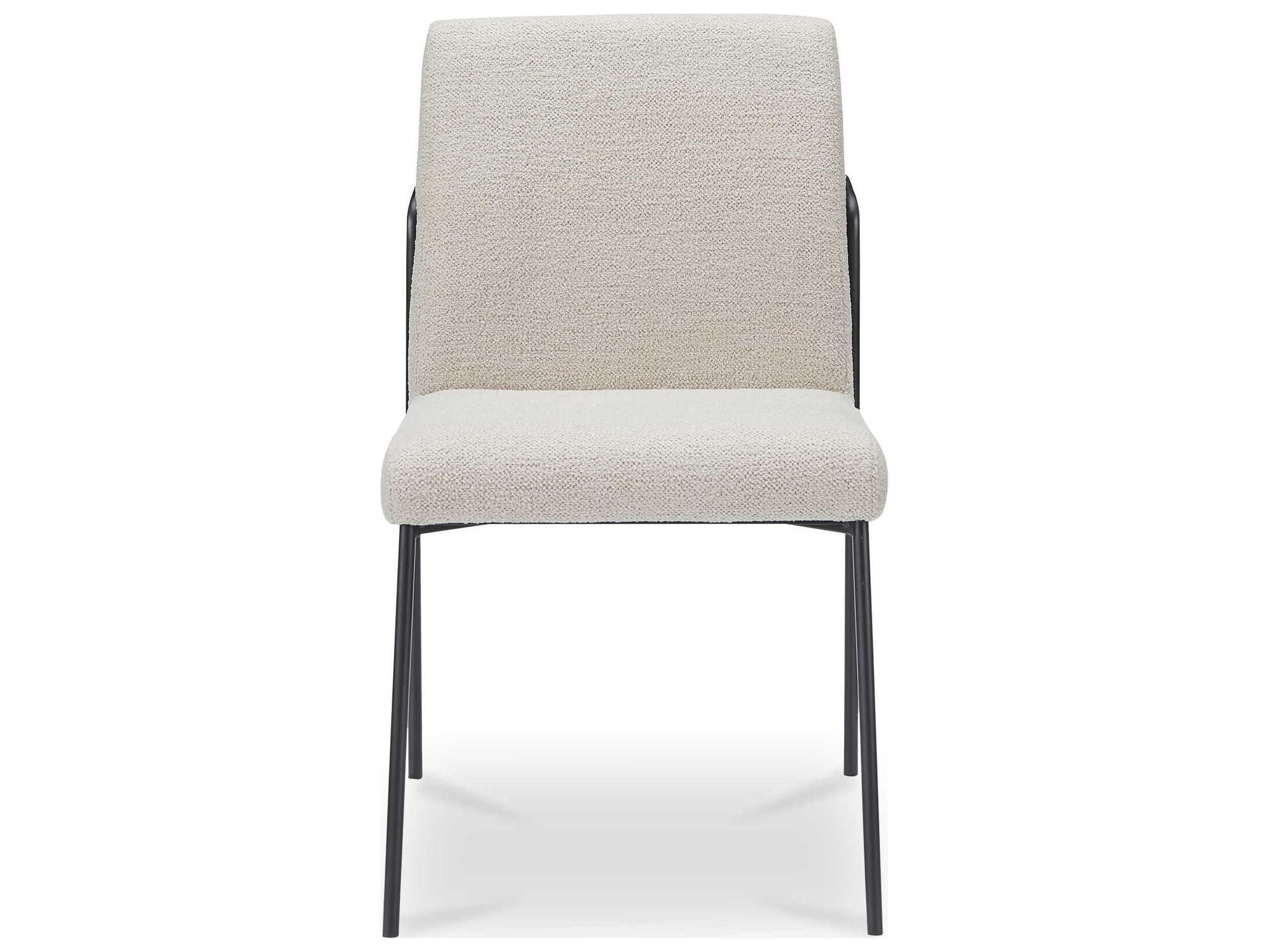 Moe's Home Danny Plywood White Upholstered Armless Dining Chair Set of 2