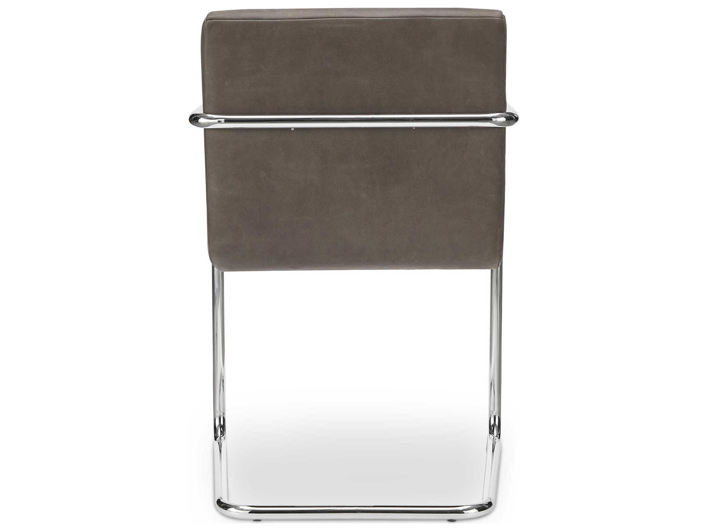 Moe's Home Pedro Plywood Brown Upholstered Arm Dining Chair Set of 2