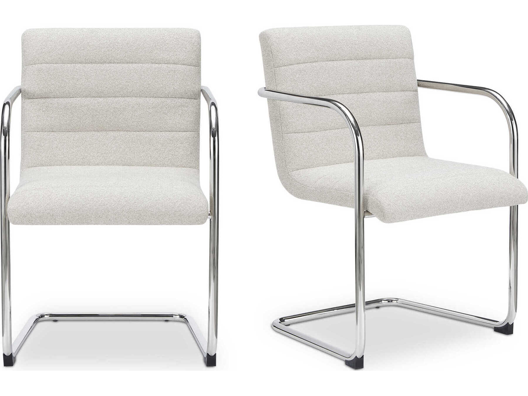 Moe's Home Pedro Plywood Beige Upholstered Arm Dining Chair Set of 2