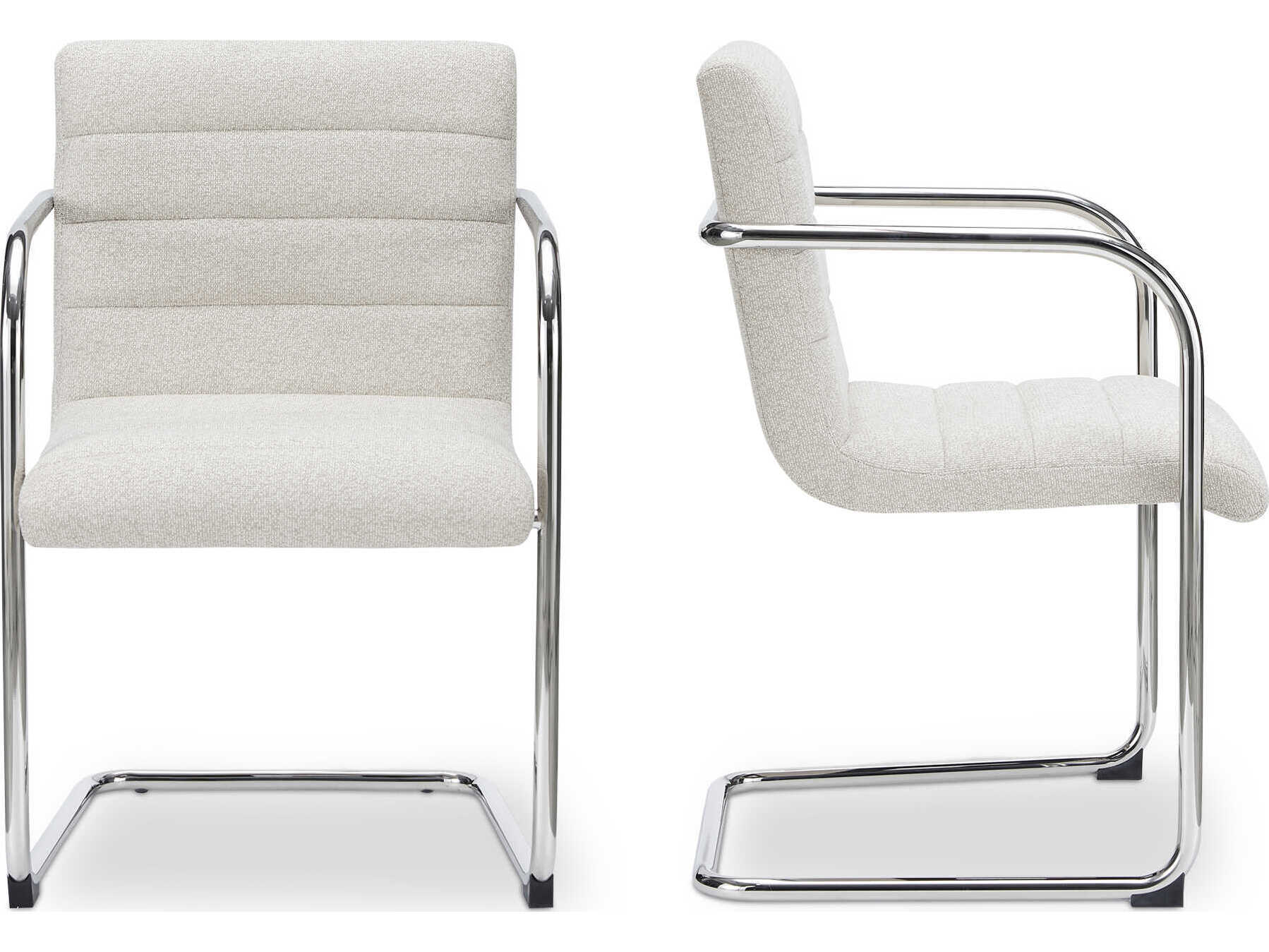 Moe's Home Pedro Plywood Beige Upholstered Arm Dining Chair Set of 2