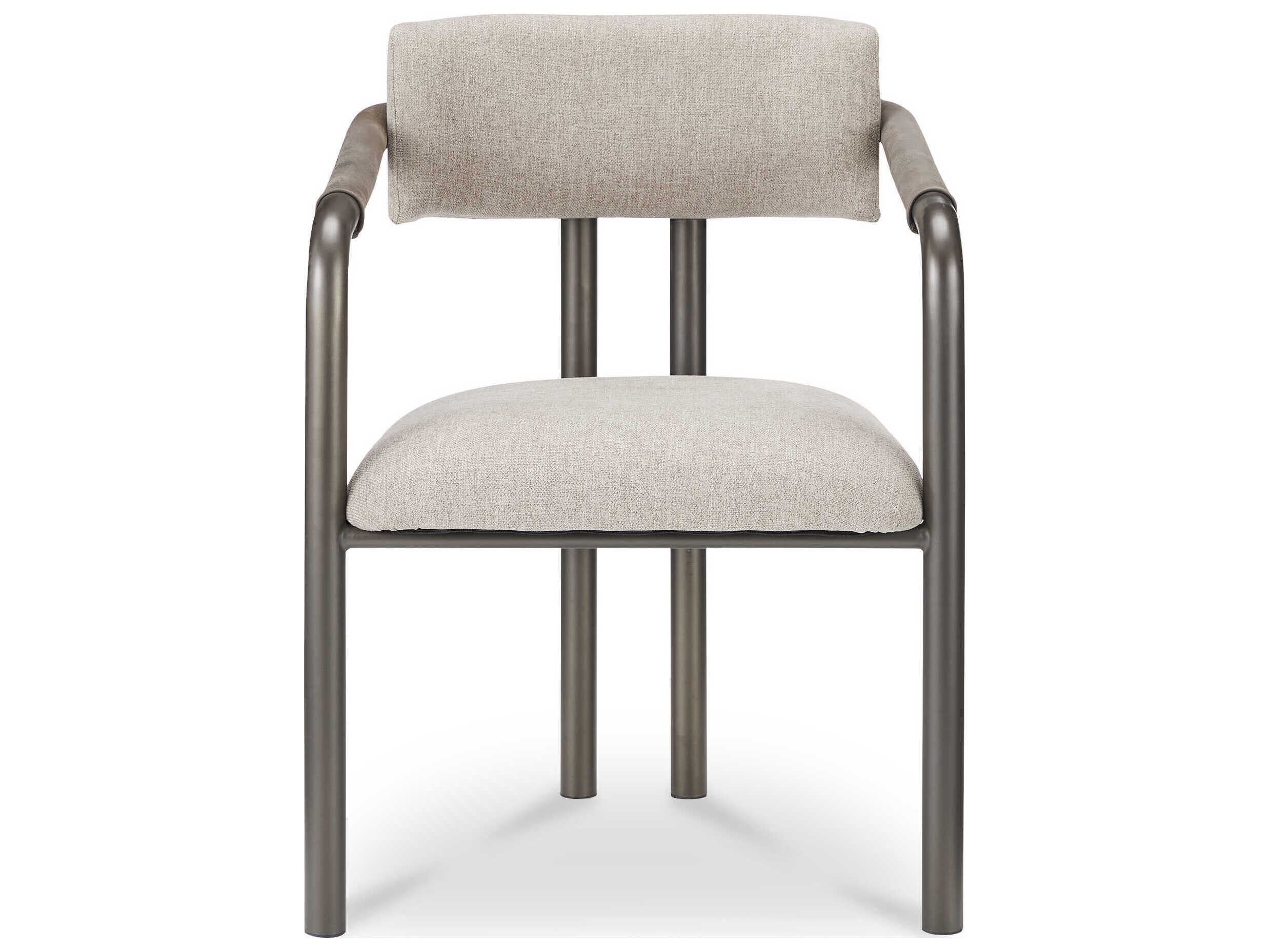 Moe's Home Cassidy Plywood Beige Upholstered Arm Dining Chair
