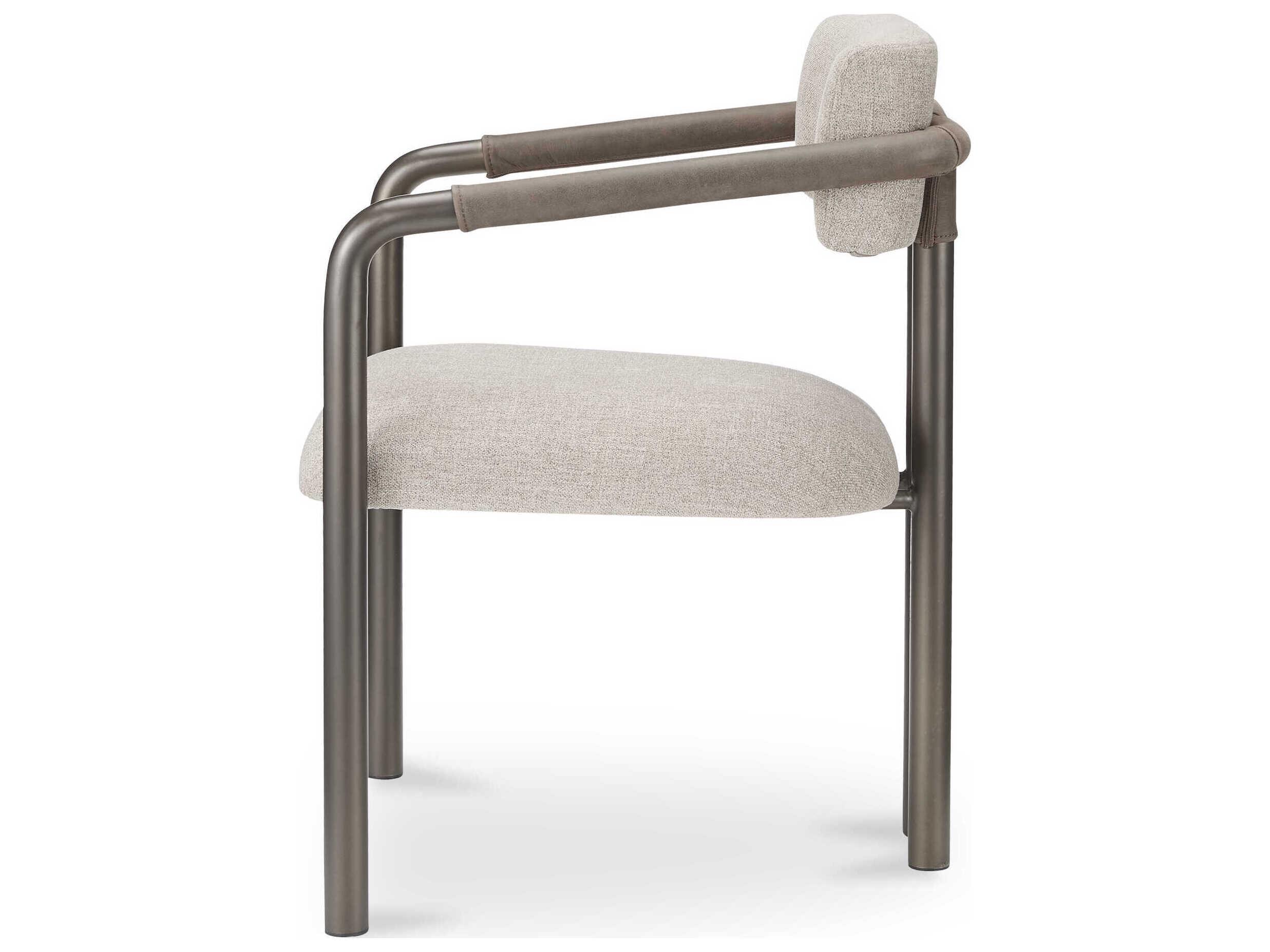 Moe's Home Cassidy Plywood Beige Upholstered Arm Dining Chair