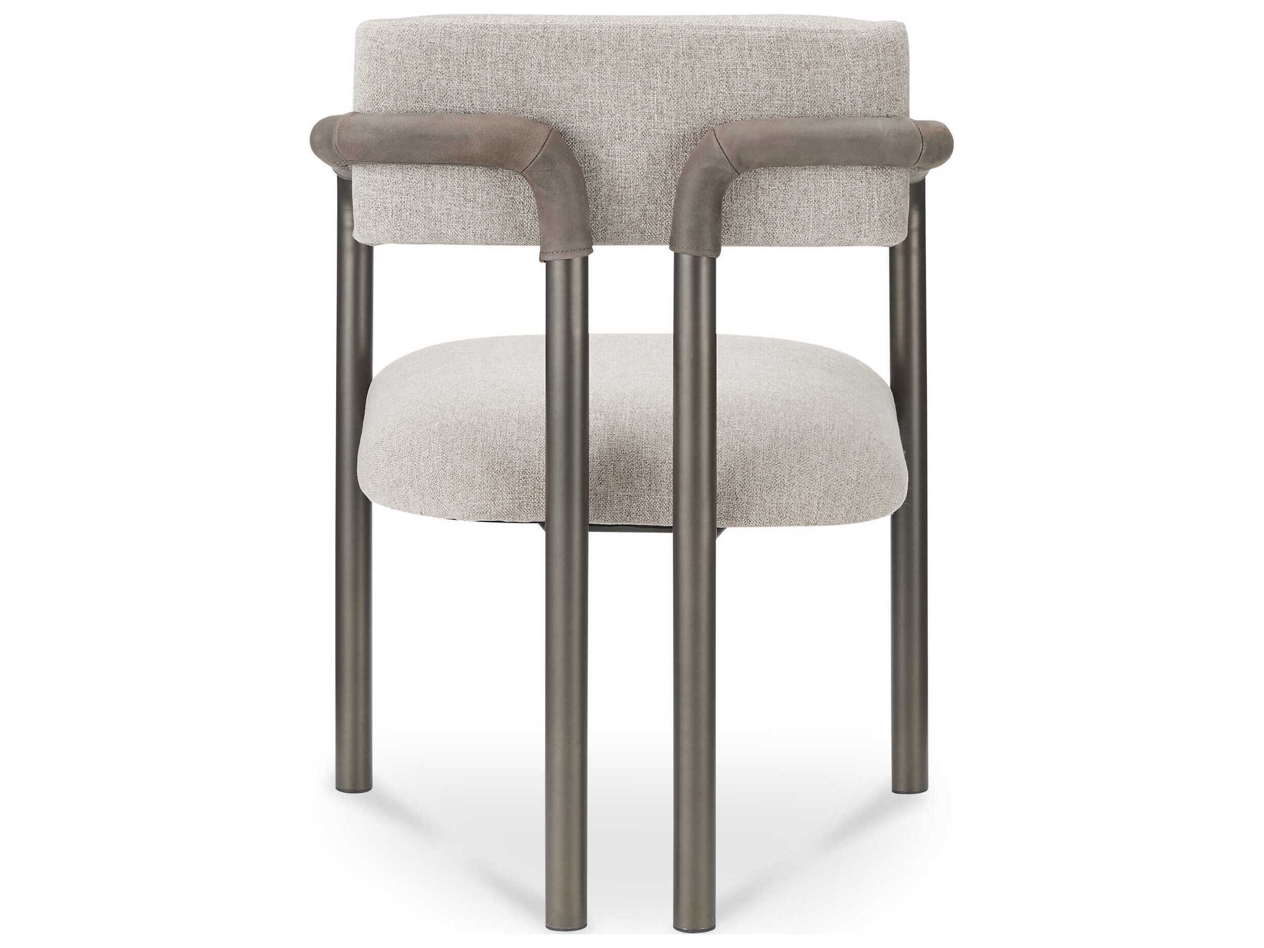 Moe's Home Cassidy Plywood Beige Upholstered Arm Dining Chair