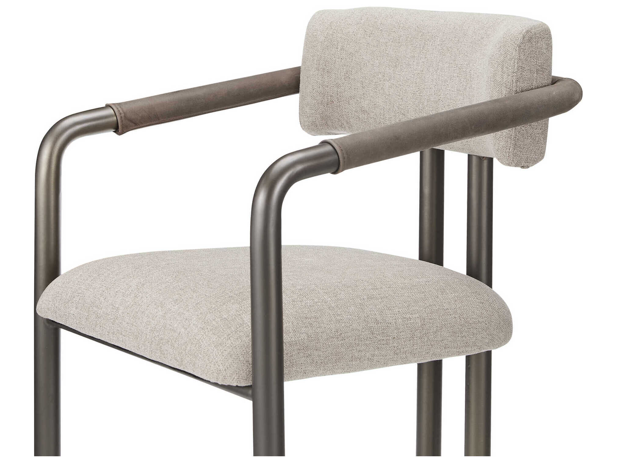 Moe's Home Cassidy Plywood Beige Upholstered Arm Dining Chair