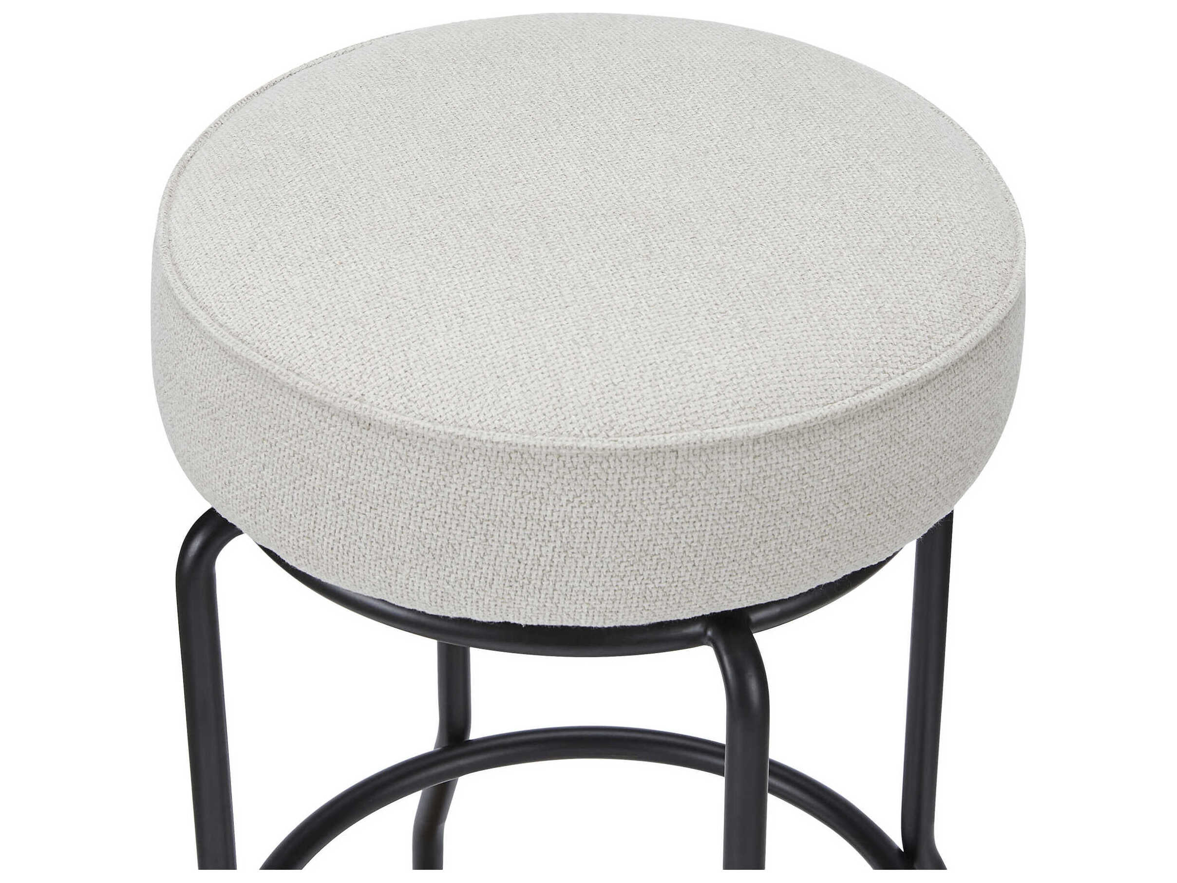 Moe's Home Kelsey Beige Upholstered Swivel Plywood Counter Stool