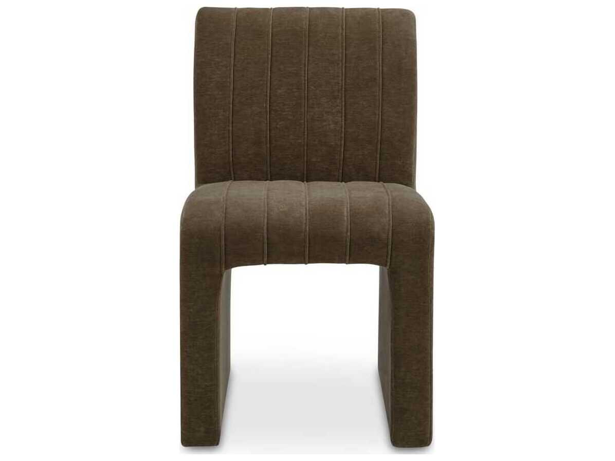 Moe's Home Sally Solid Wood Green Upholstered Armless Dining Chair