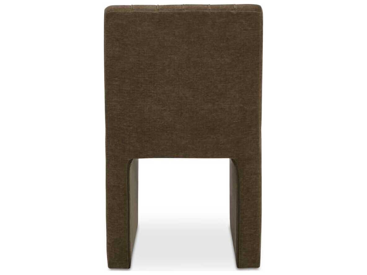 Moe's Home Sally Solid Wood Green Upholstered Armless Dining Chair