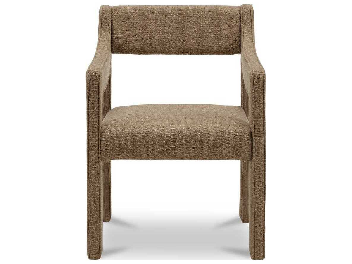 Moe's Home Elise Plywood Brown Upholstered Arm Dining Chair