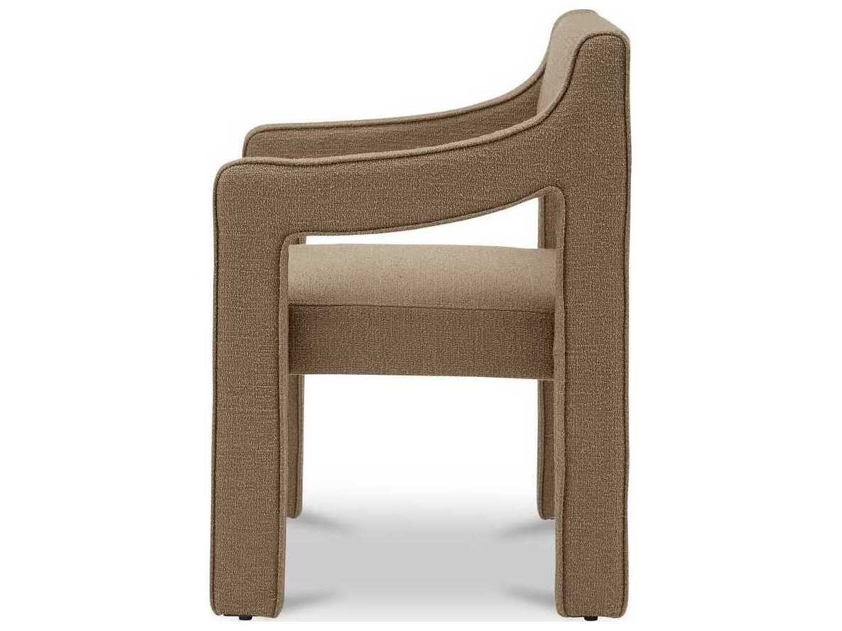Moe's Home Elise Plywood Brown Upholstered Arm Dining Chair
