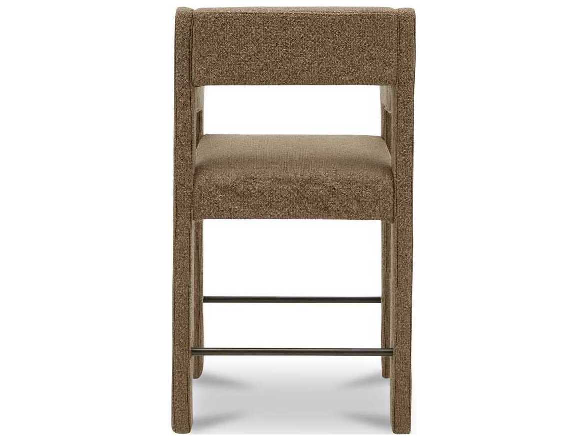 Moe's Home Elise Brown Upholstered Solid Wood Counter Stool