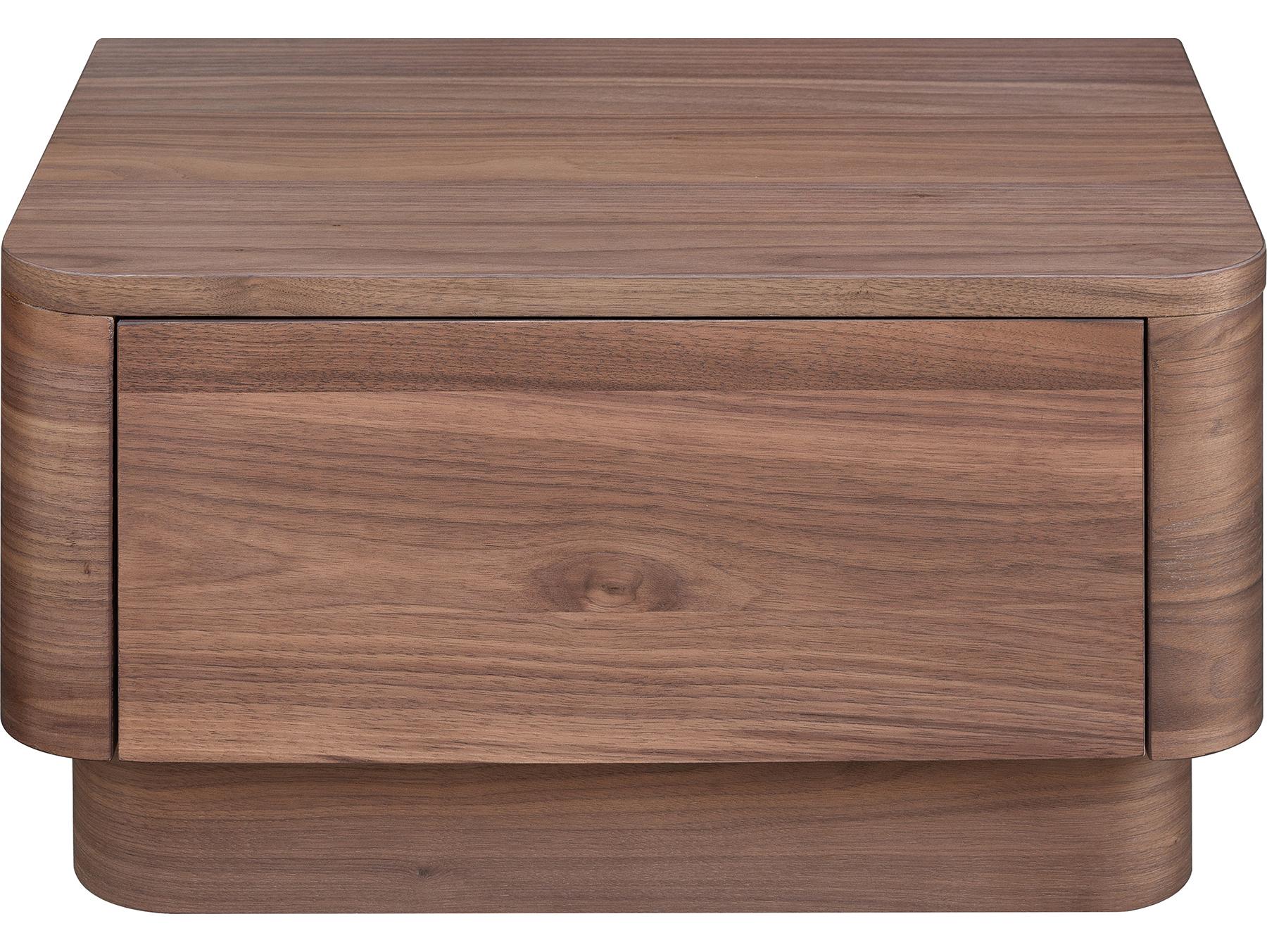 Moe's Home Round Off 1-Drawer Rubberwood Nightstand