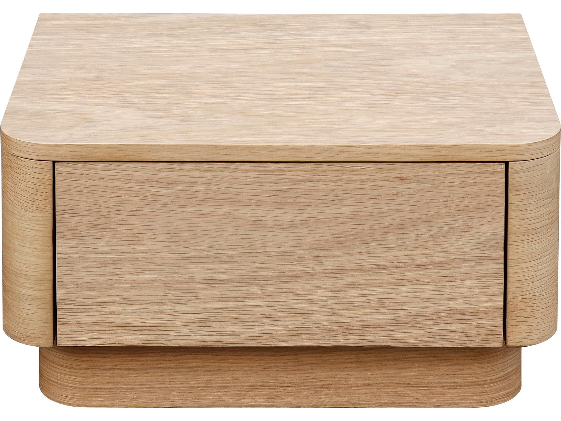 Moe's Home Round Off 1-Drawer Brown Oak Wood Nightstand