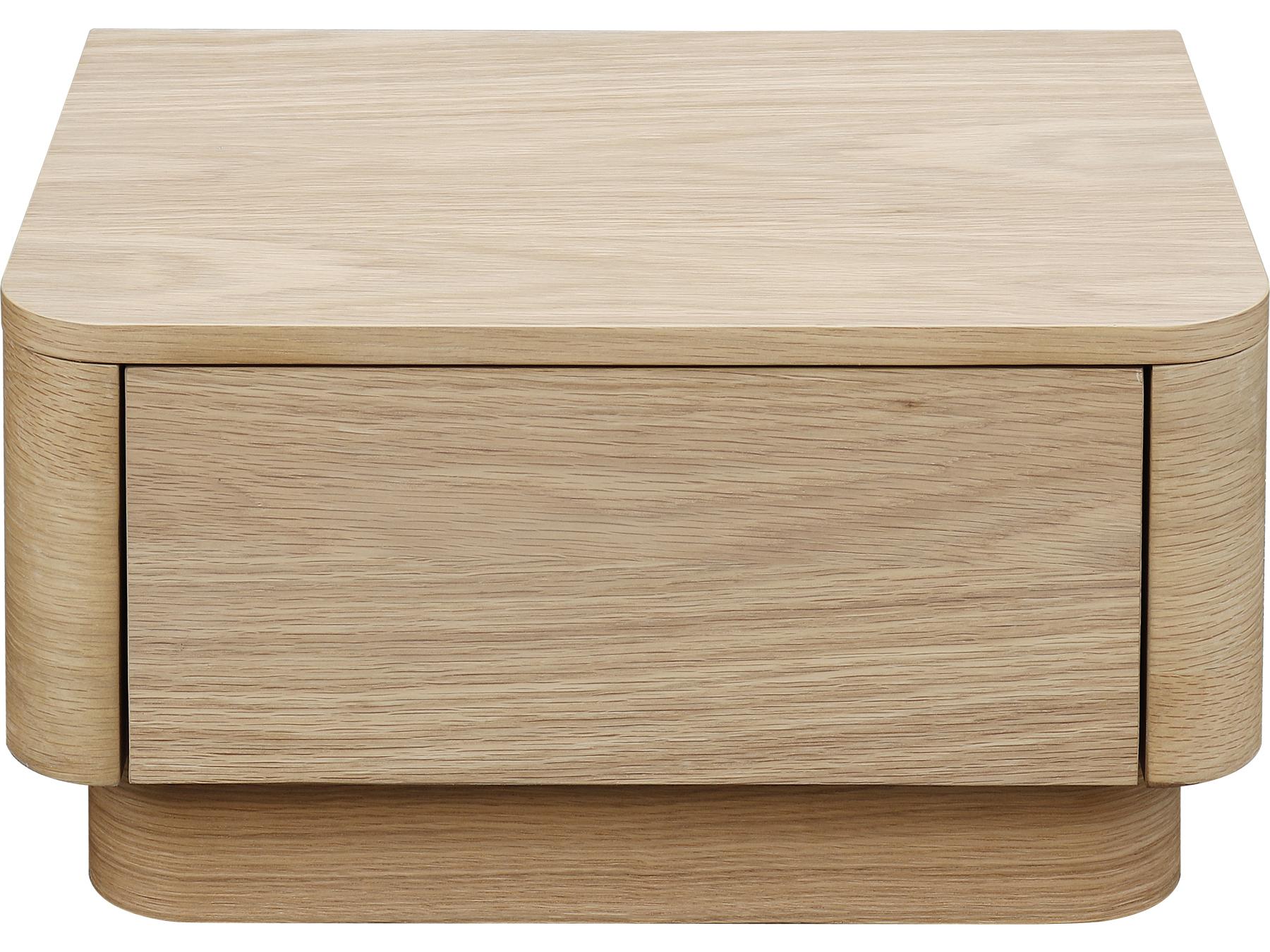 Moe's Home Round Off 1-Drawer Brown Oak Wood Nightstand