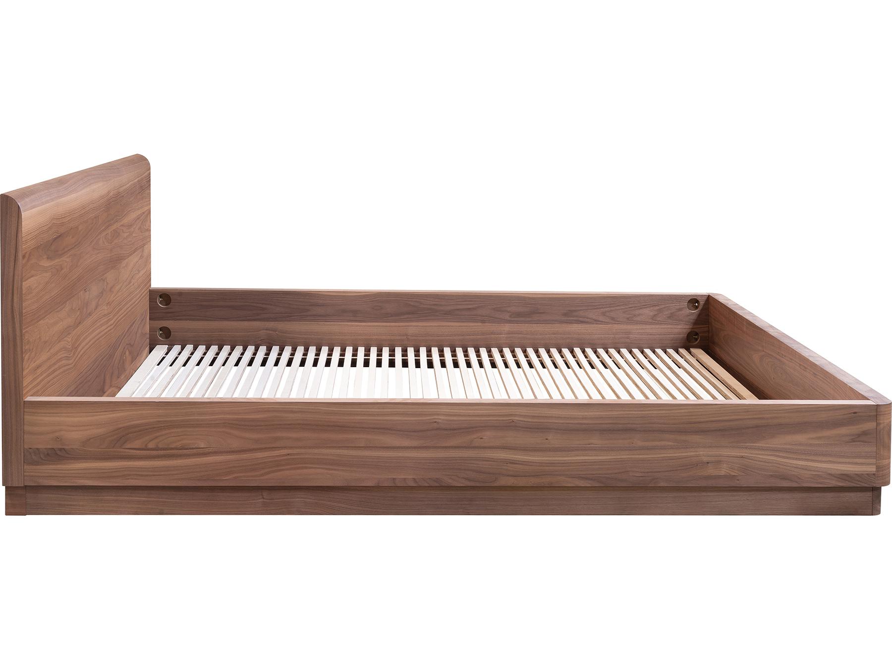 Moe's Home Round Off Natural Walnut Brown Ply Wood Queen Platform Bed