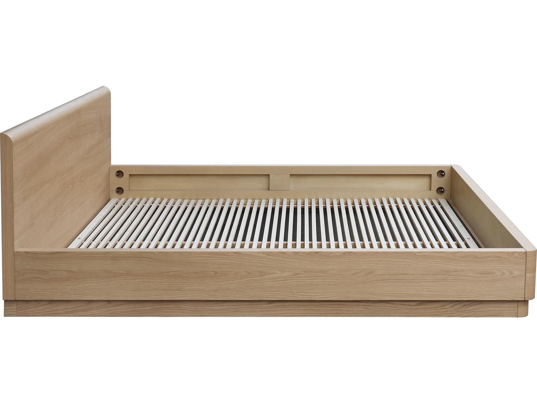 Moe's Home Round Off Queen Bed Light Oak Brown