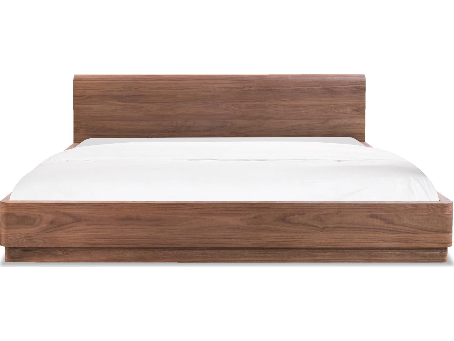 Moe's Home Round Off Natural Walnut Brown Ply Wood King Platform Bed