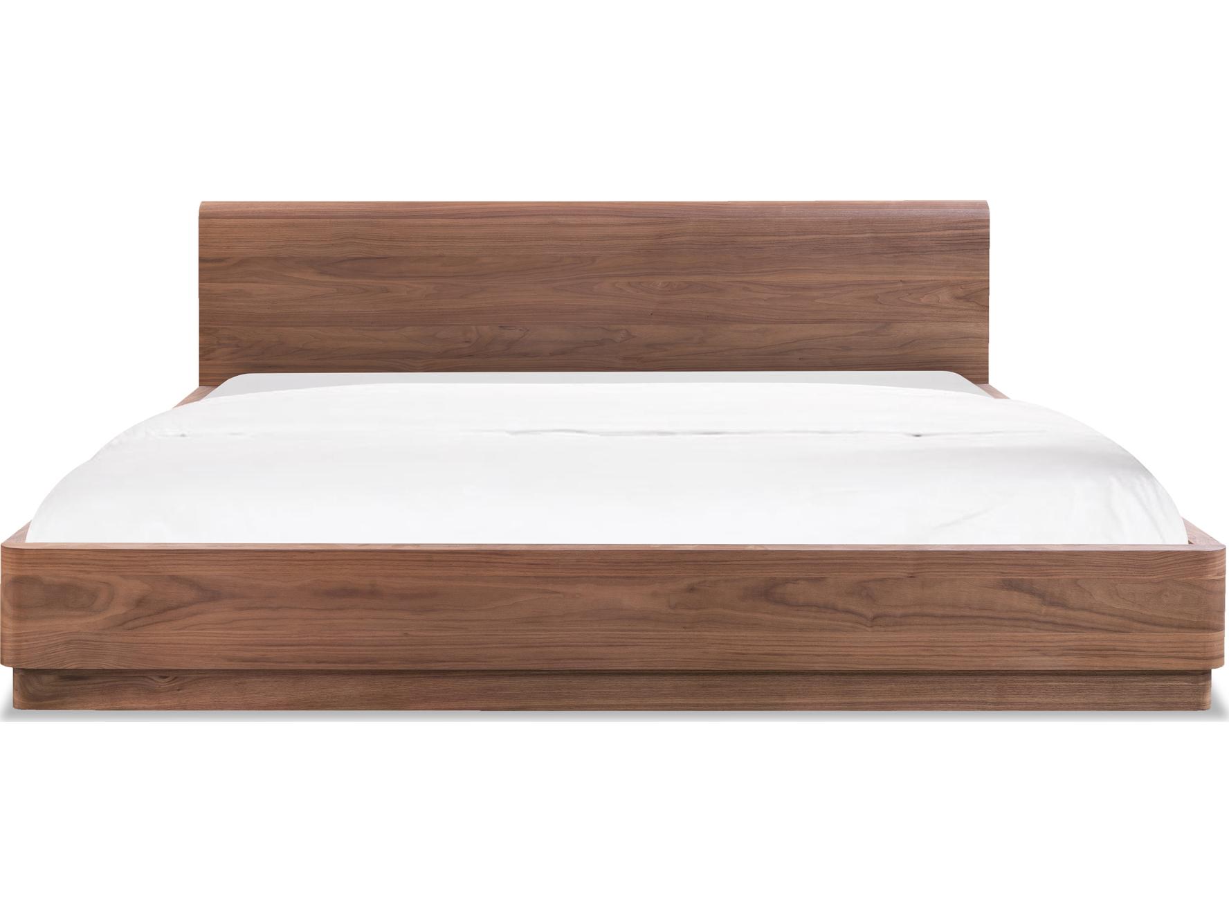 Moe's Home Round Off Natural Walnut Brown Ply Wood King Platform Bed