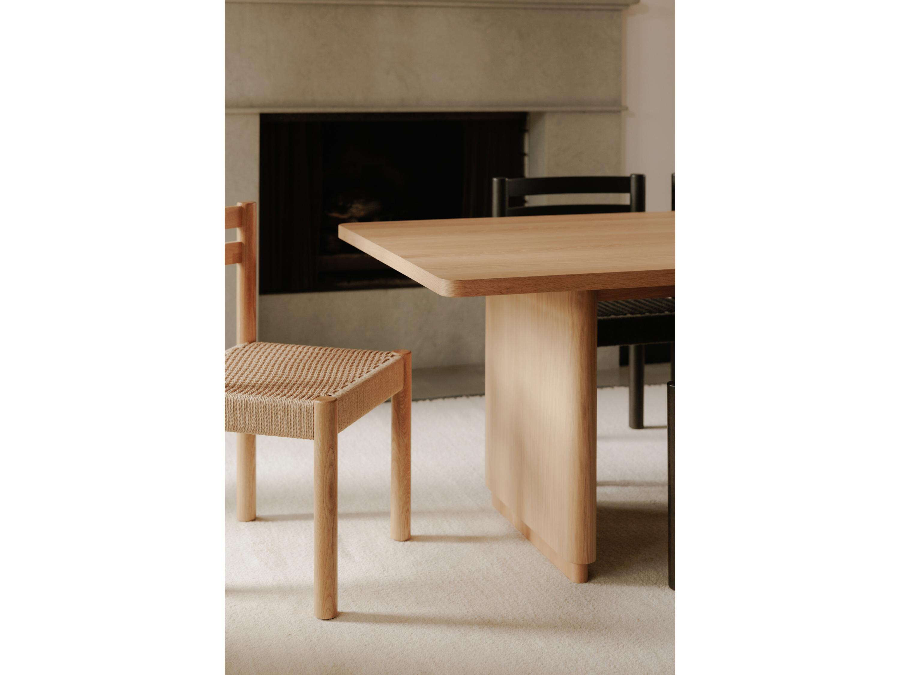 Moe's Home Round Off Rectangular Wood Natural Dining Table