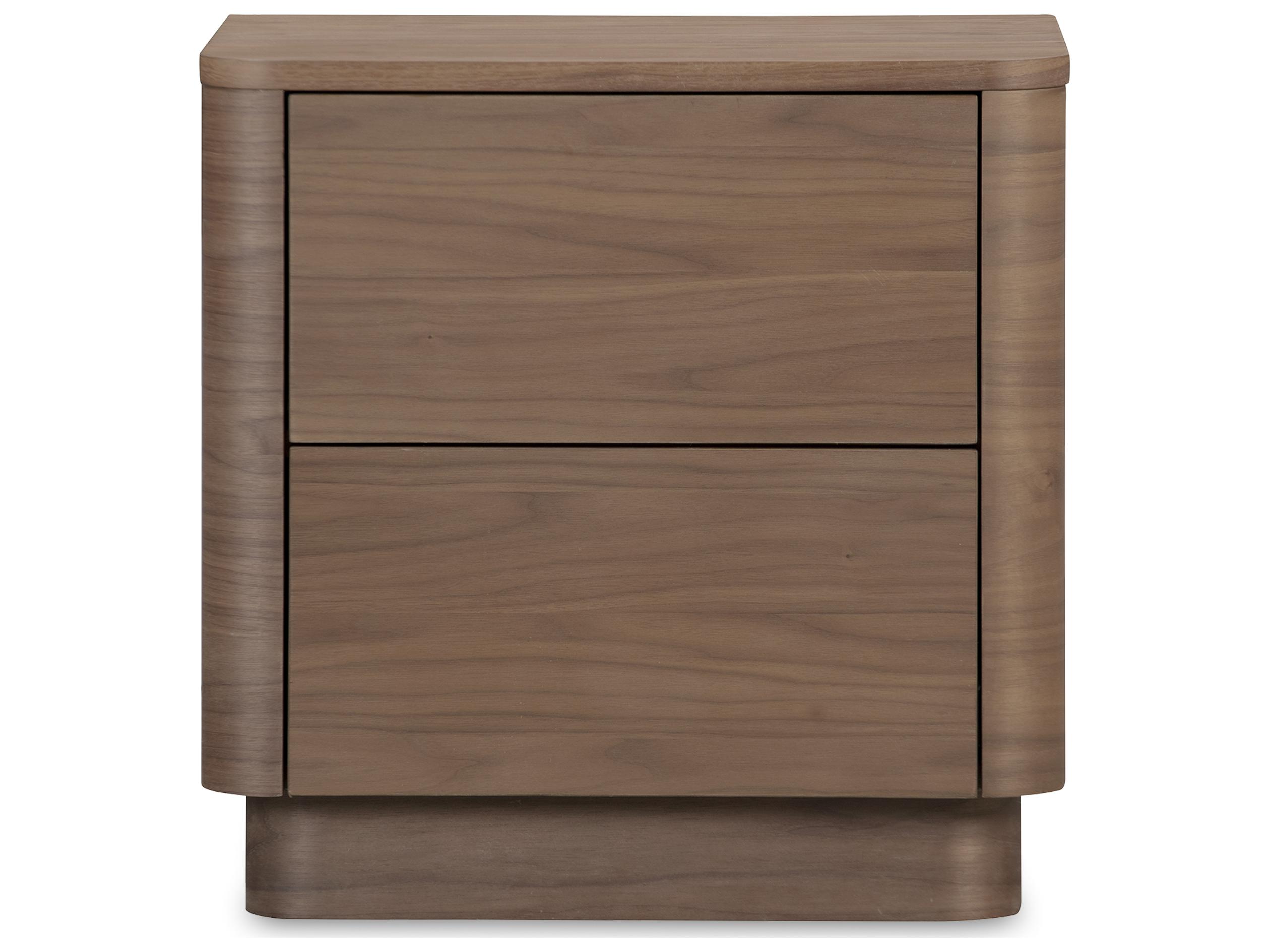 Moe's Home Round Off 2-Drawers Rubberwood Nightstand