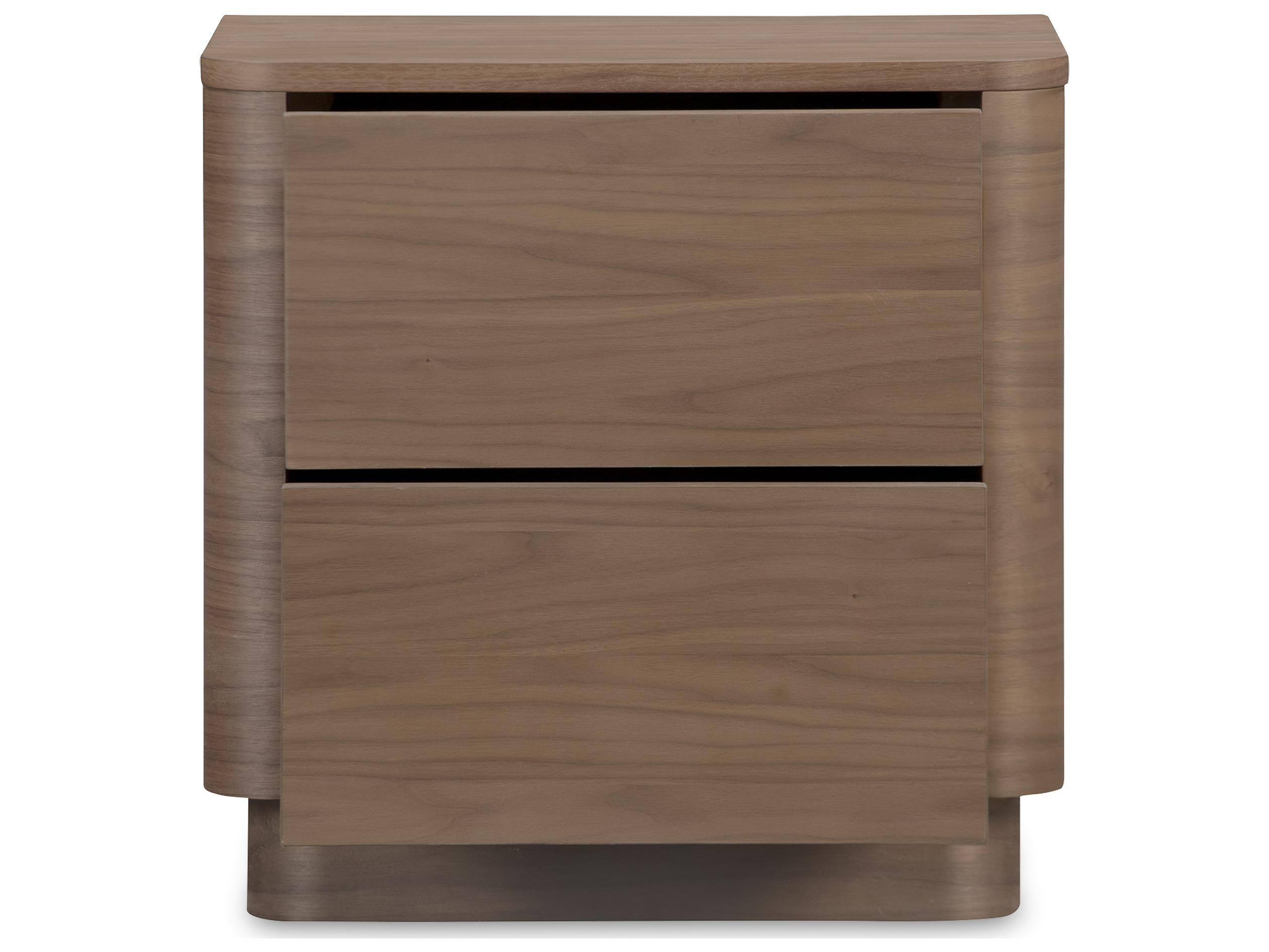 Moe's Home Round Off 2-Drawers Rubberwood Nightstand