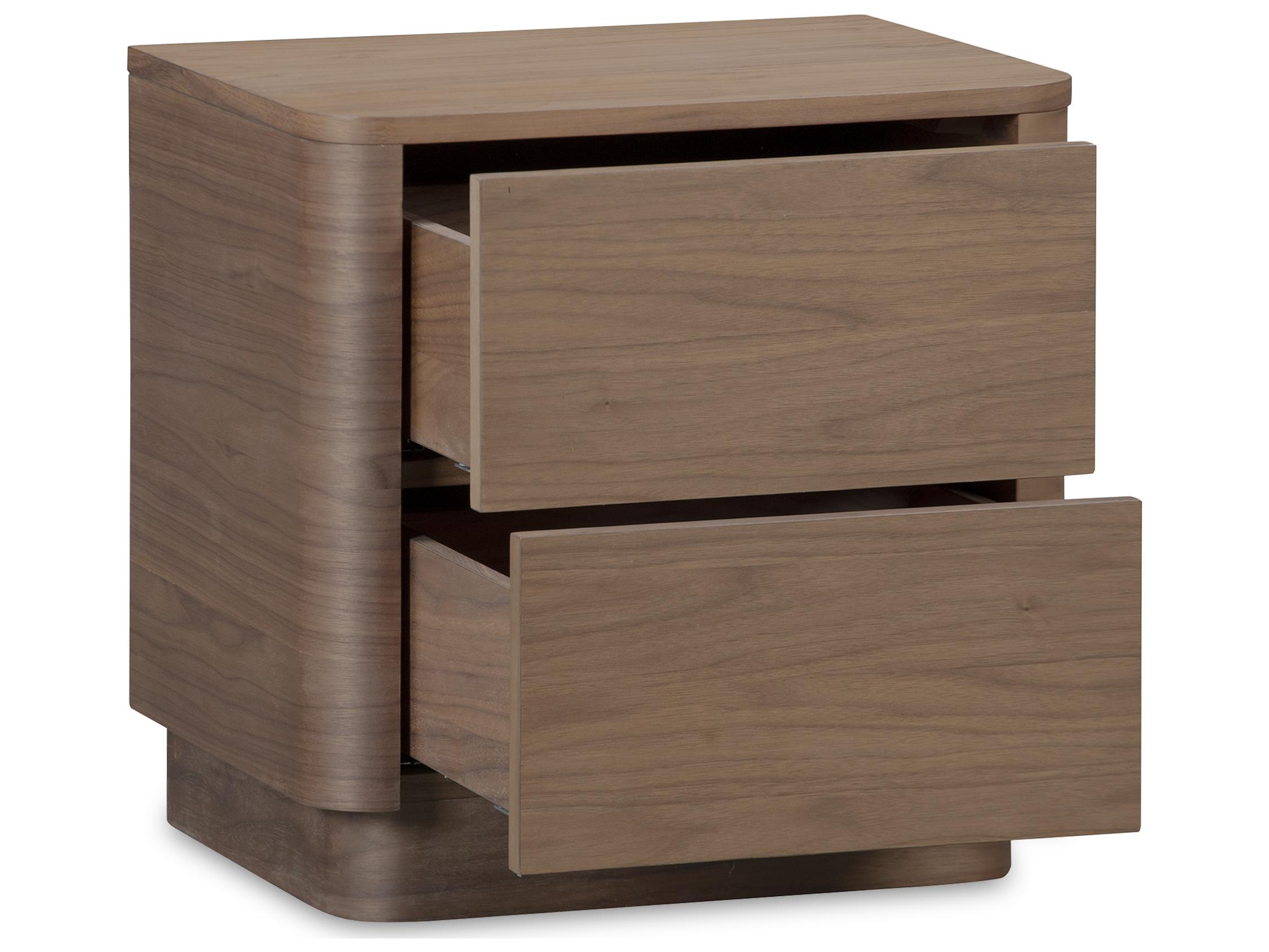 Moe's Home Round Off 2-Drawers Rubberwood Nightstand