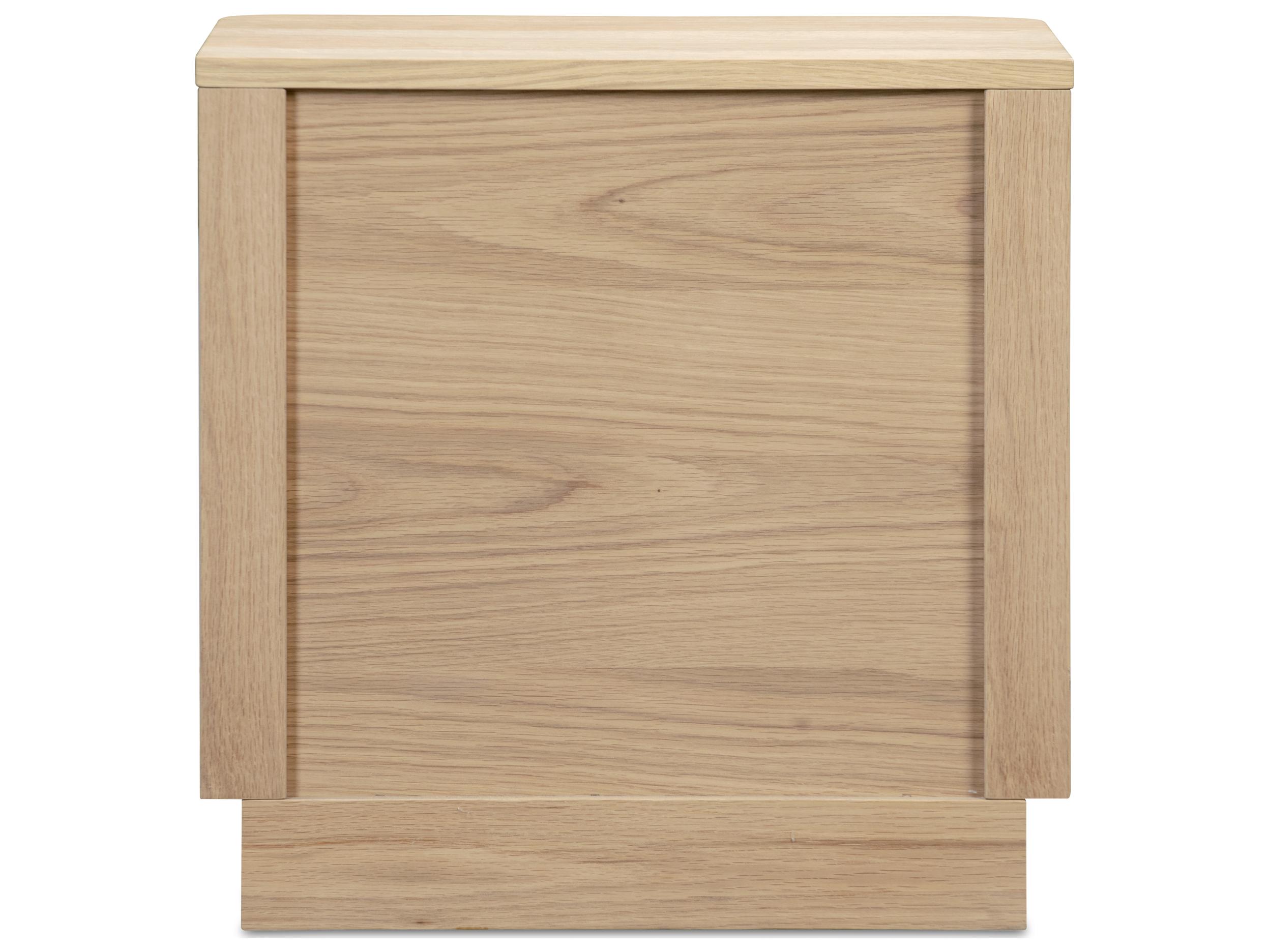 Moe's Home Round Off 2-Drawers Beige Oak Wood Nightstand