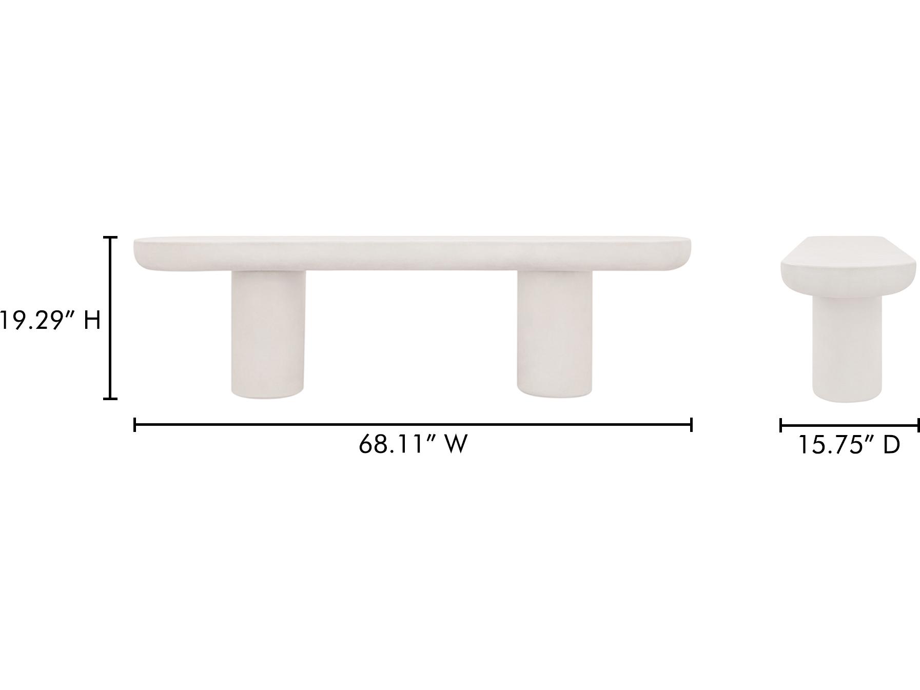 Moe's Home Rocca White Accent Bench