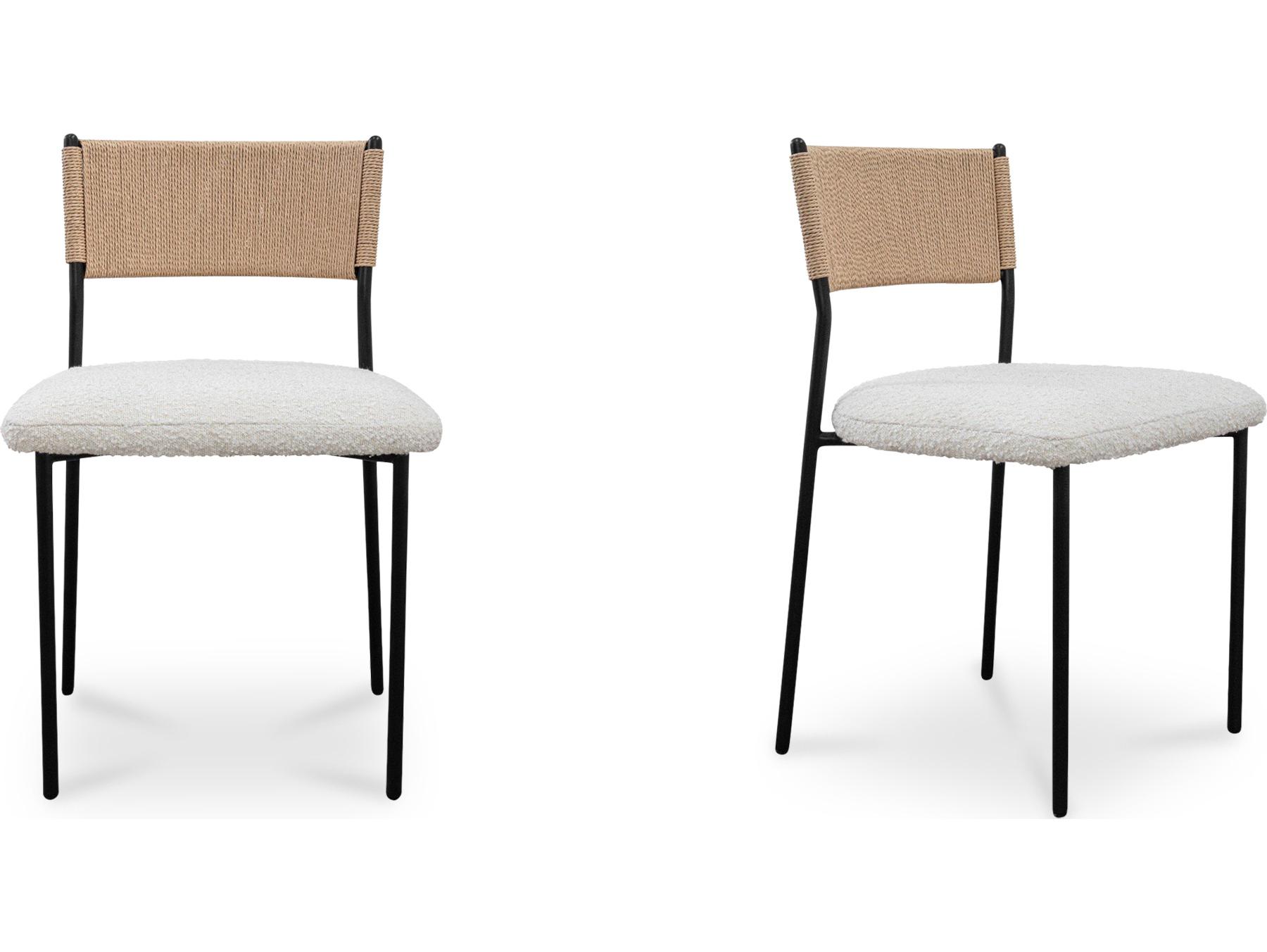 Moe's Home Foley Black Upholstered Armless Dining Chair Set Of Two