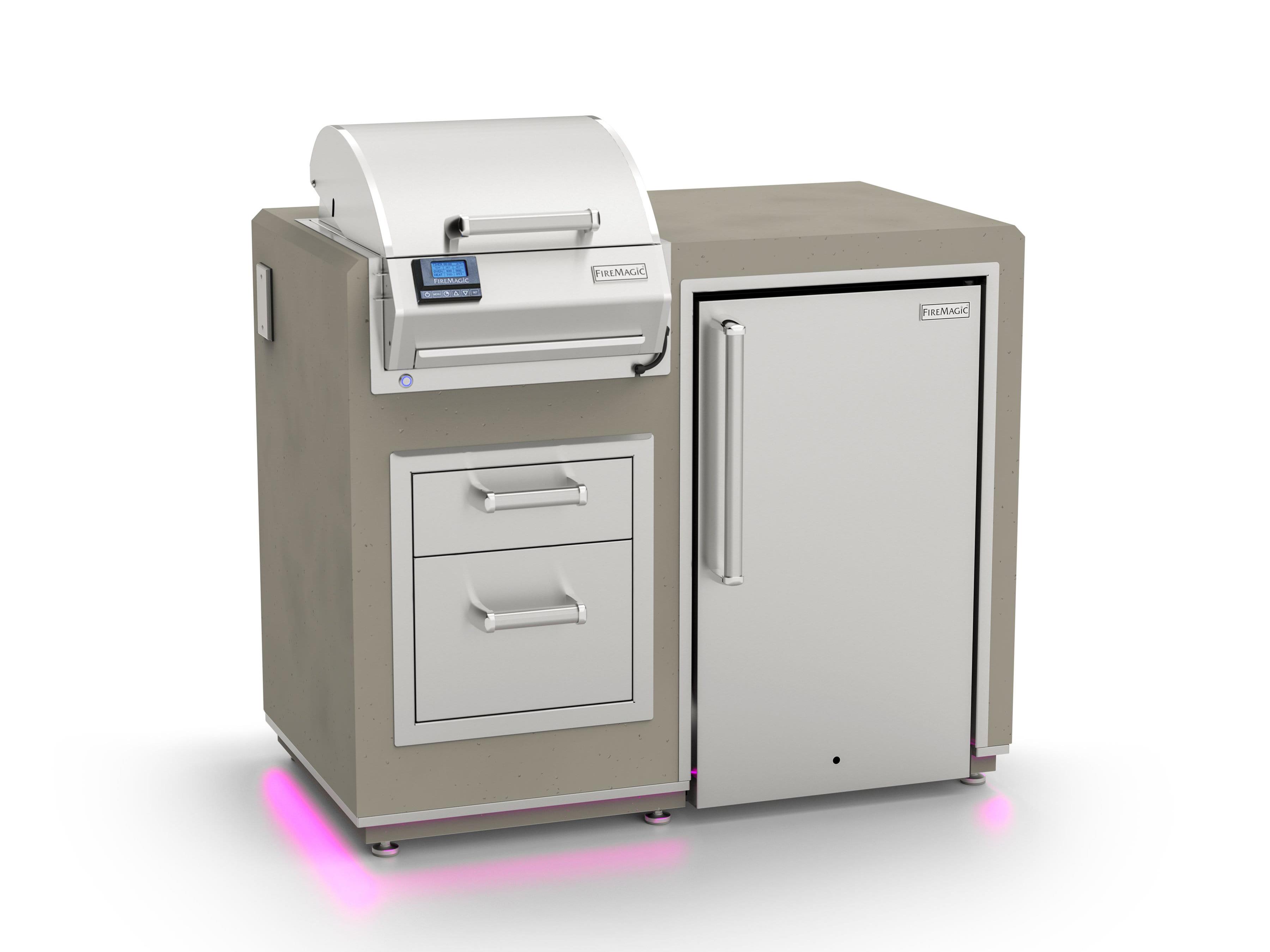 Fire Magic 36'' x 44'' Electric Grill Island Bundle with Refrigerator & Double Drawer