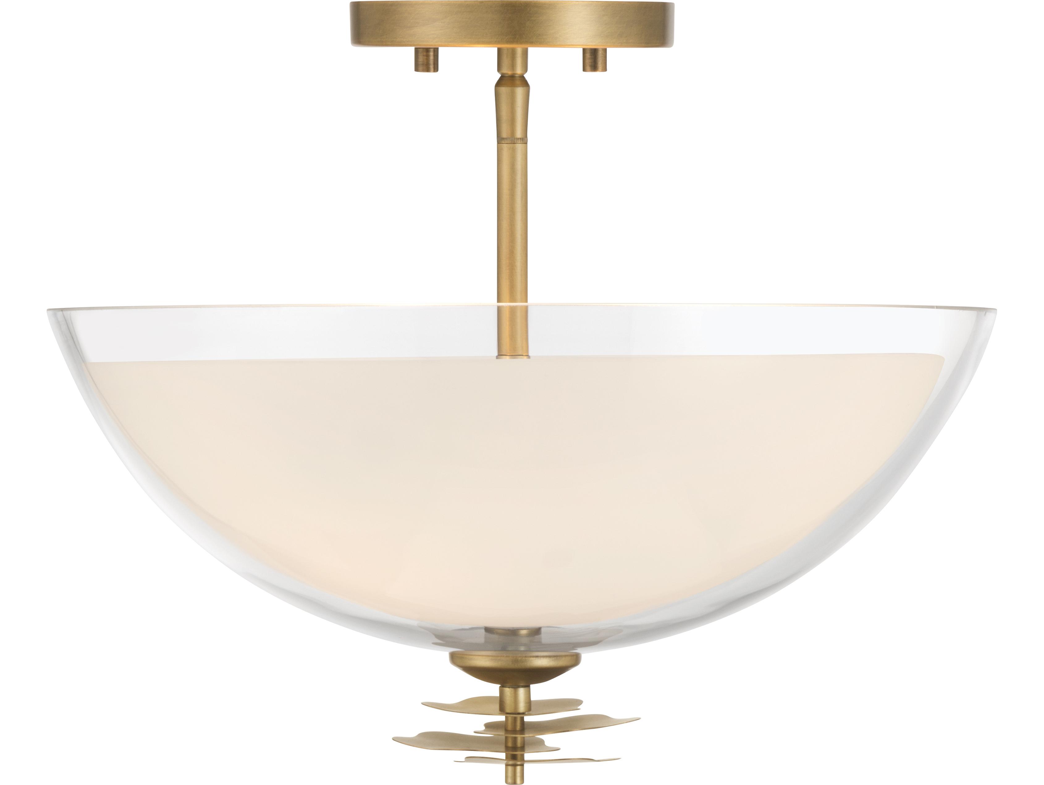 Minka Lavery Elowen 3-Light Legacy Brass Bowl Semi Flush Mount