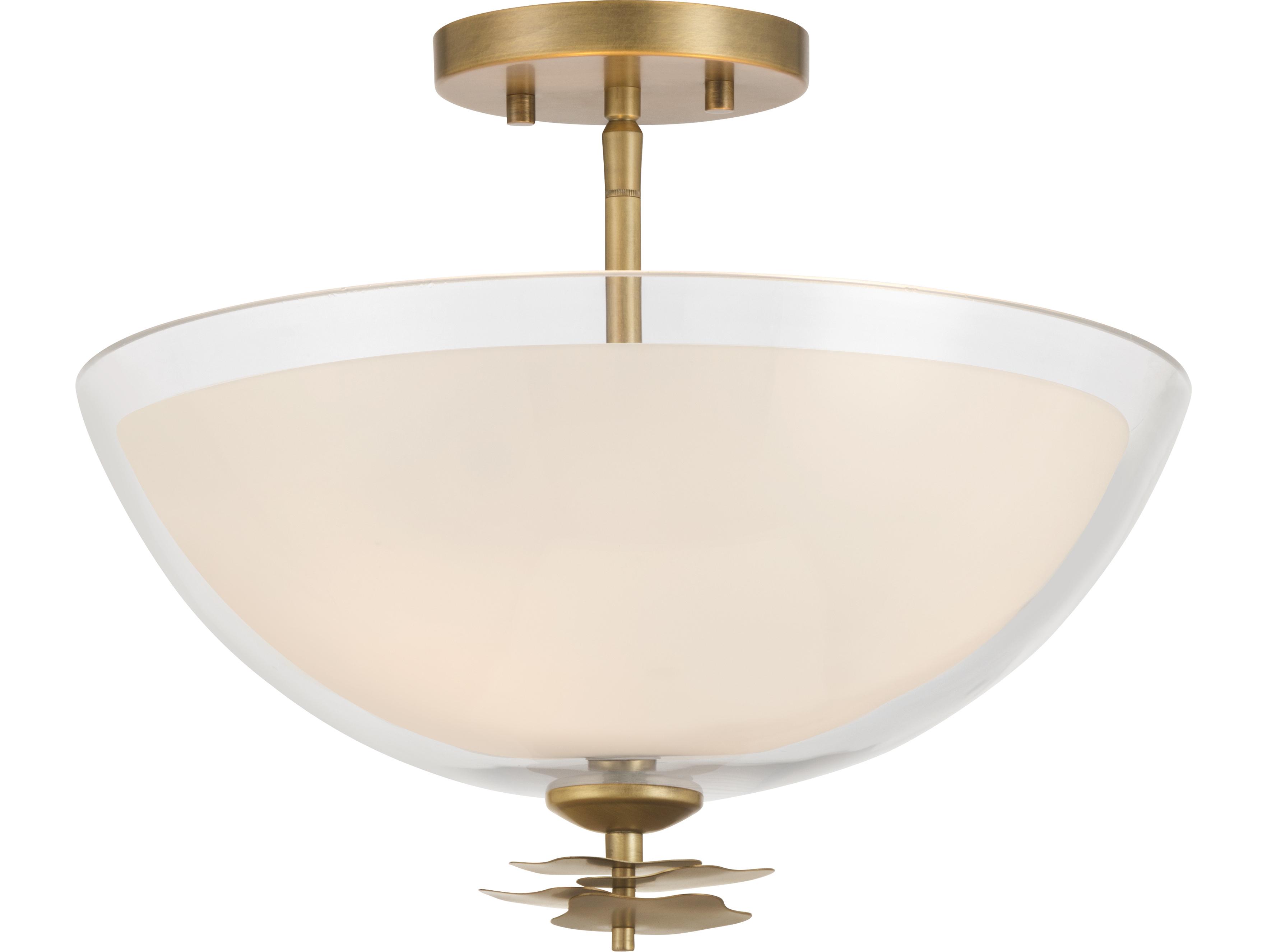 Minka Lavery Elowen 3-Light Legacy Brass Bowl Semi Flush Mount