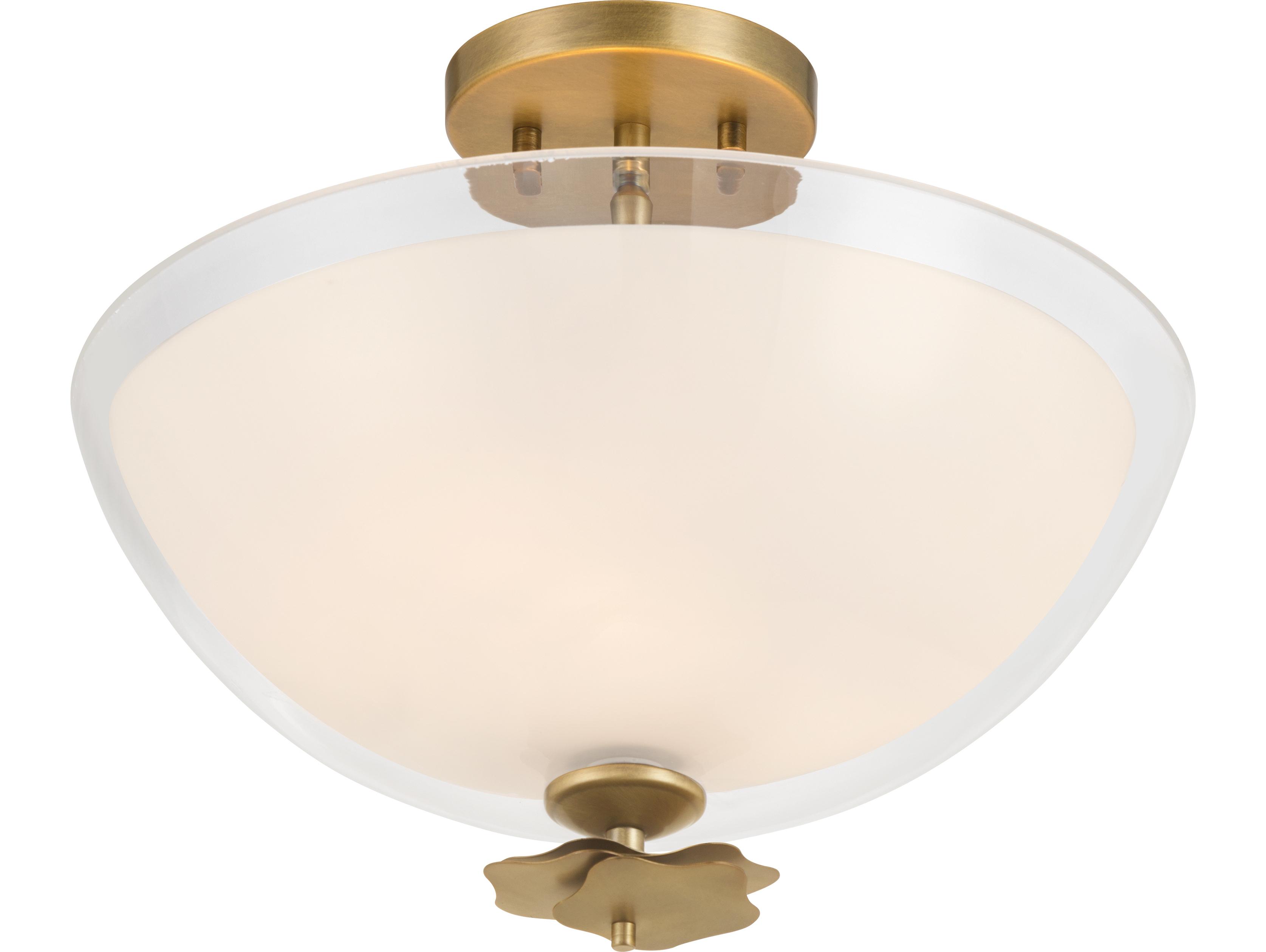 Minka Lavery Elowen 3-Light Legacy Brass Bowl Semi Flush Mount