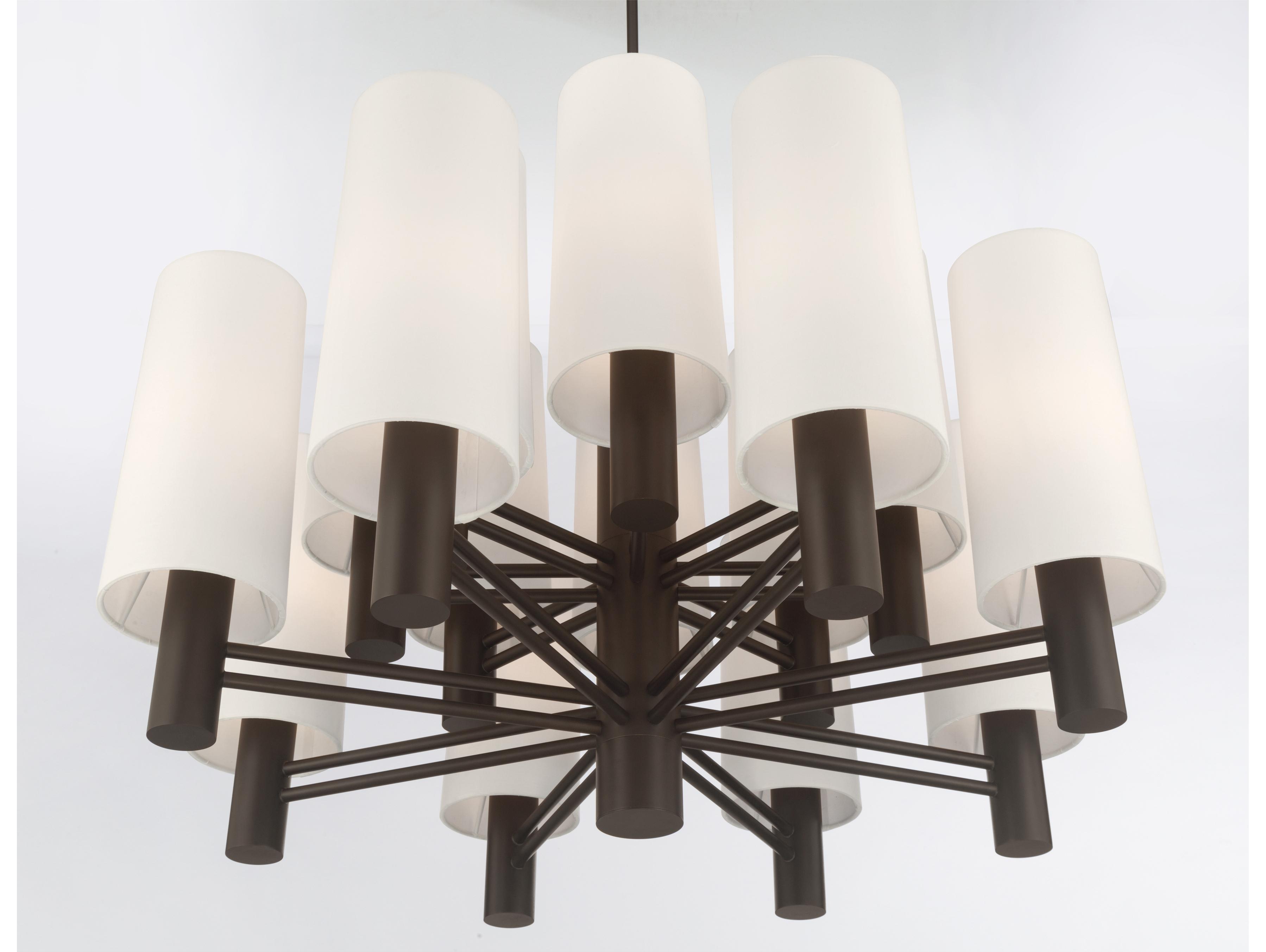 Minka Lavery Draxen 16-Light Dark Bronze Cylinder Chandelier
