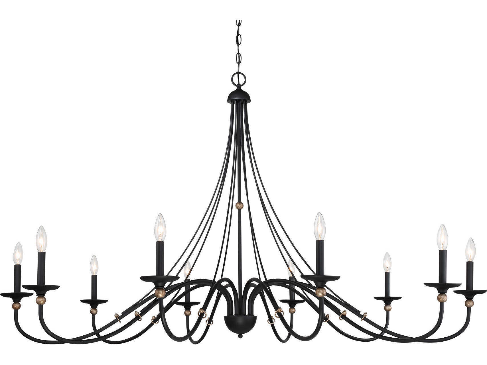 Minka Lavery Westchester County 10-Light Sand Coal Skyline Gold Leaf Black Candelabra Chandelier