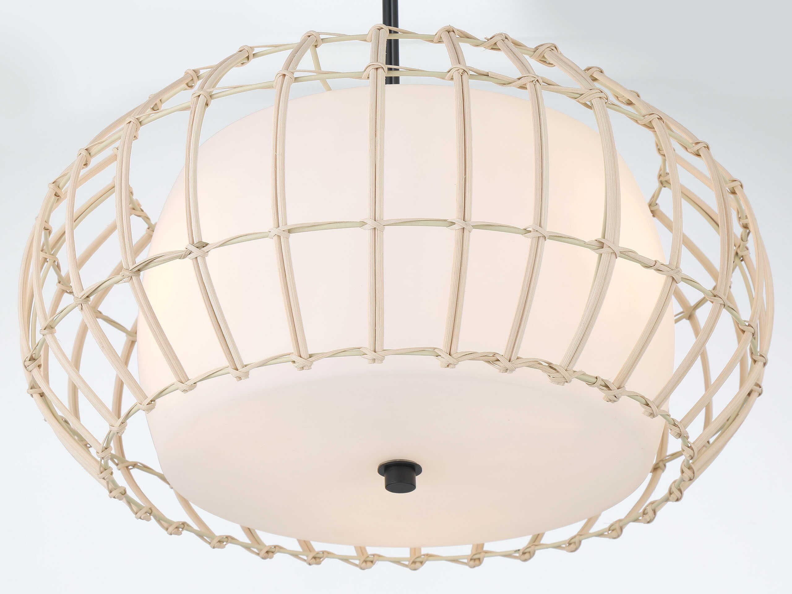 Minka Lavery Watermill 3-Light Coal Black Glass Drum Pendant