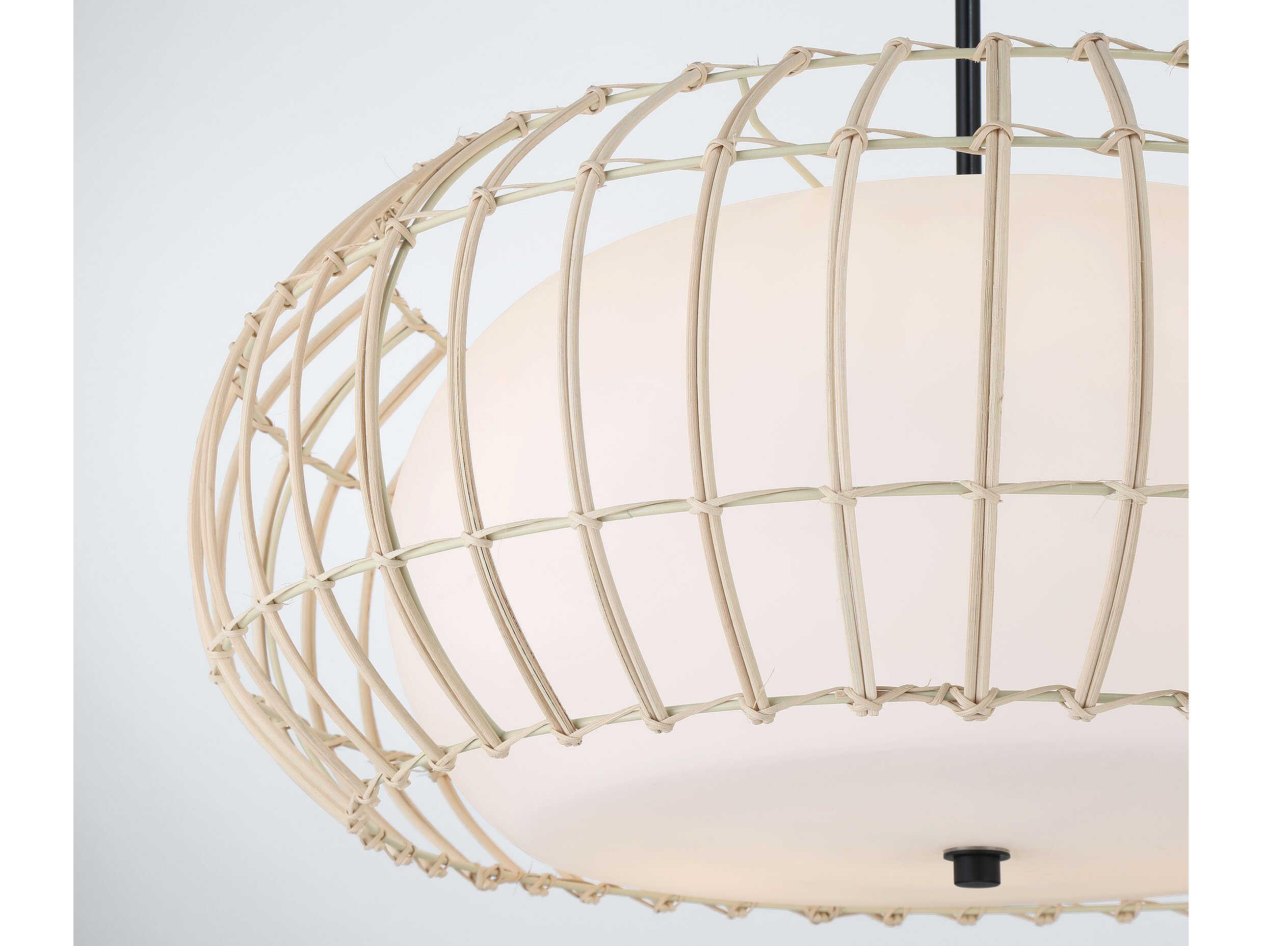 Minka Lavery Watermill 4-Light Coal Black Glass Drum Pendant