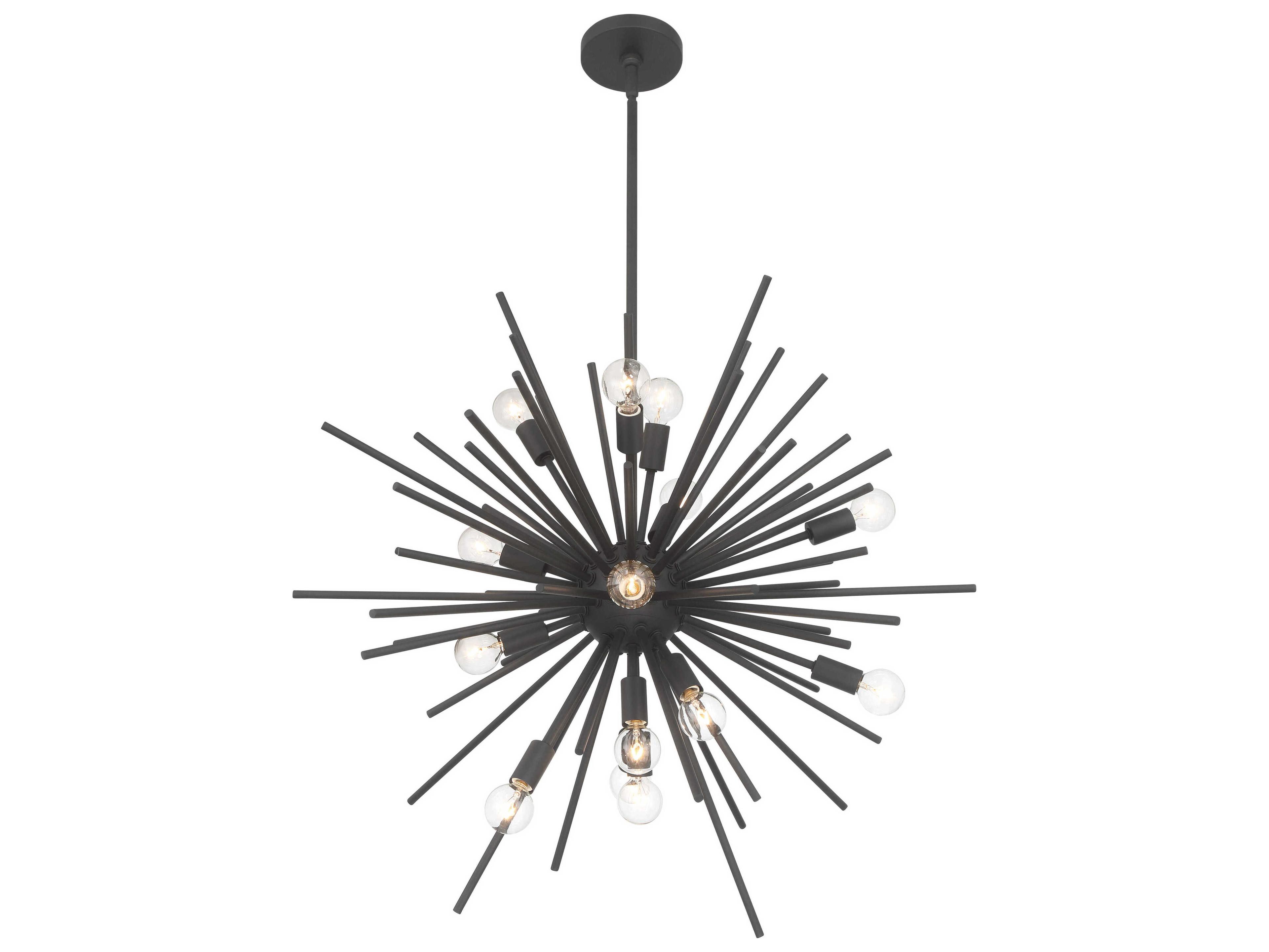 Minka Lavery Bessel 15-Light Coal Black Sputnik Pendant