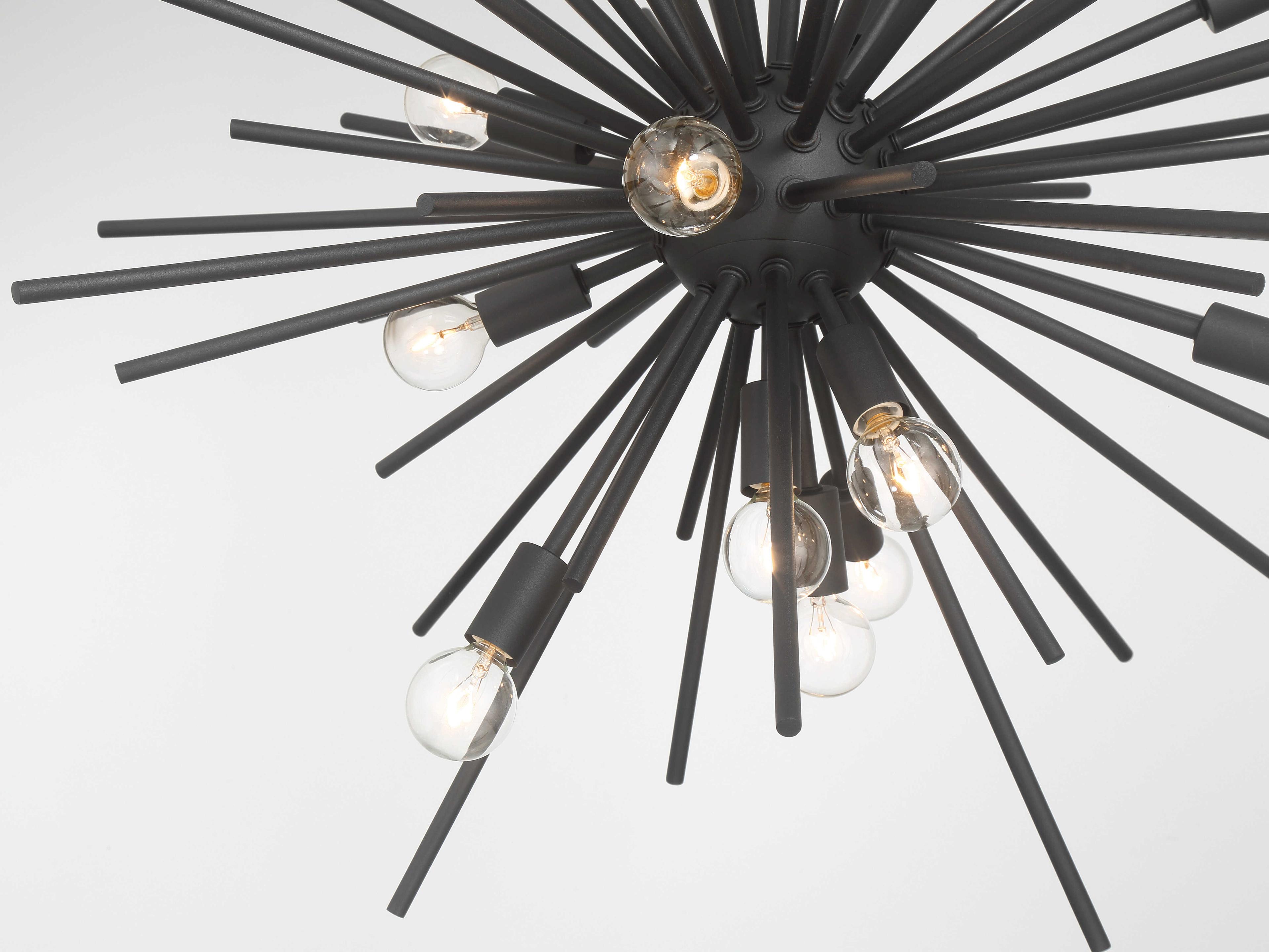 Minka Lavery Bessel 15-Light Coal Black Sputnik Pendant