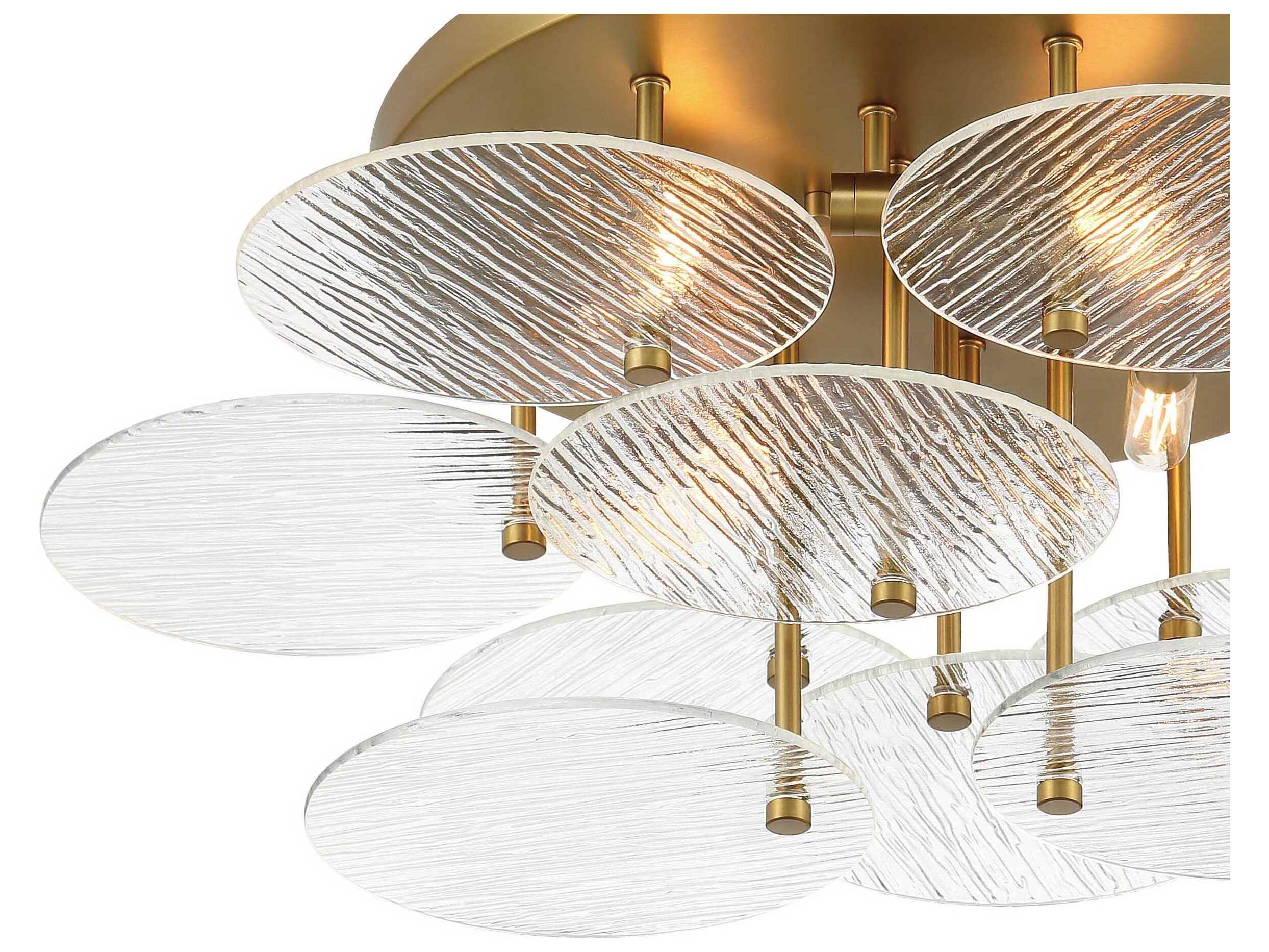 Minka Lavery Artze 4-Light Soft Brass Glass Semi Flush Mount