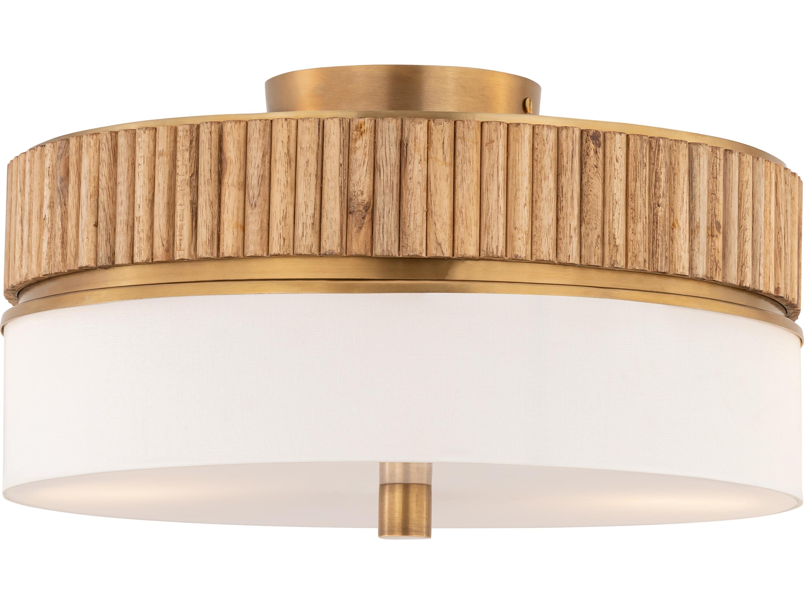 Minka Lavery Nebri 3-Light Legacy Brass Round Flush Mount