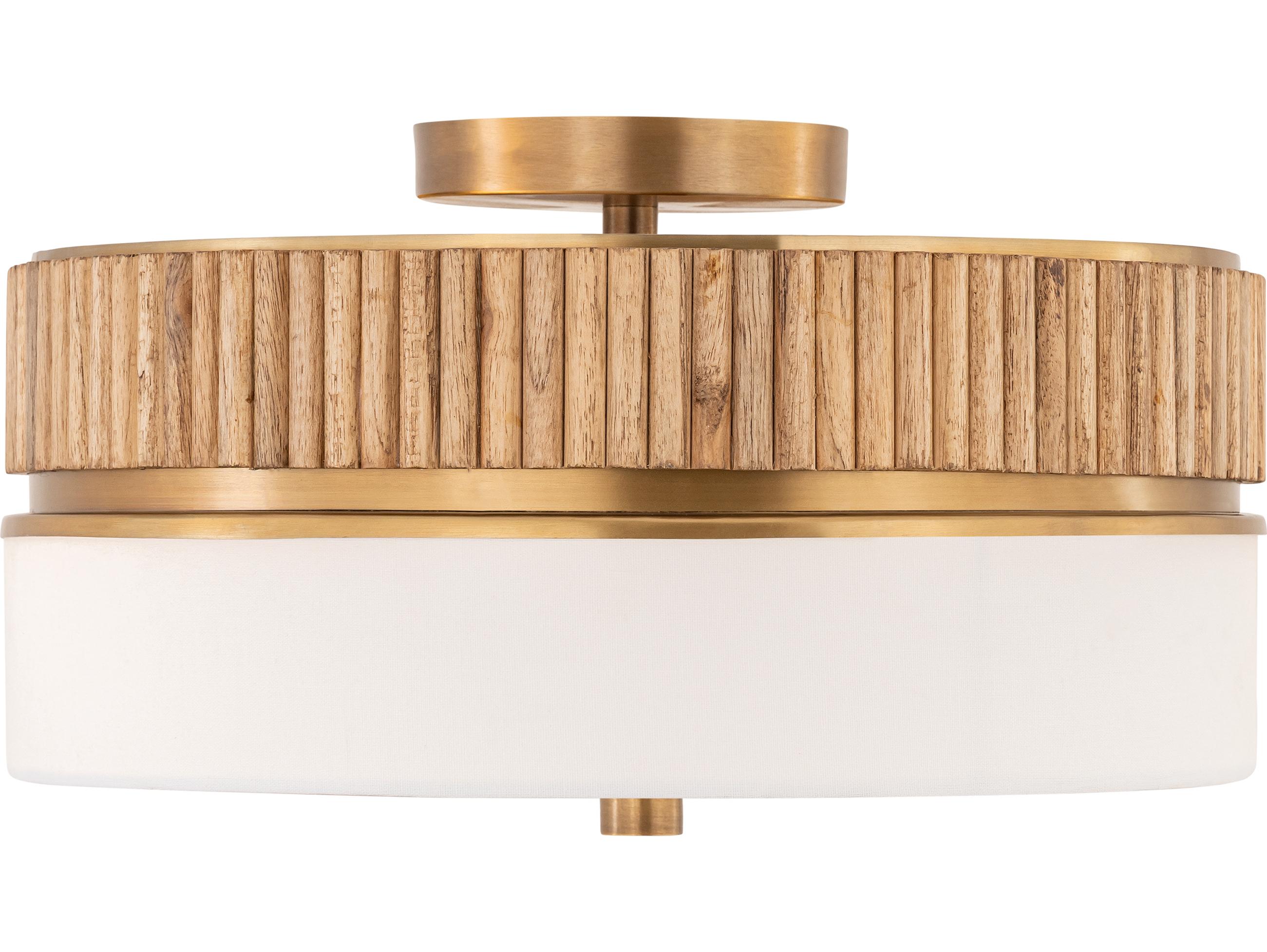 Minka Lavery Nebri 3-Light Legacy Brass Round Flush Mount