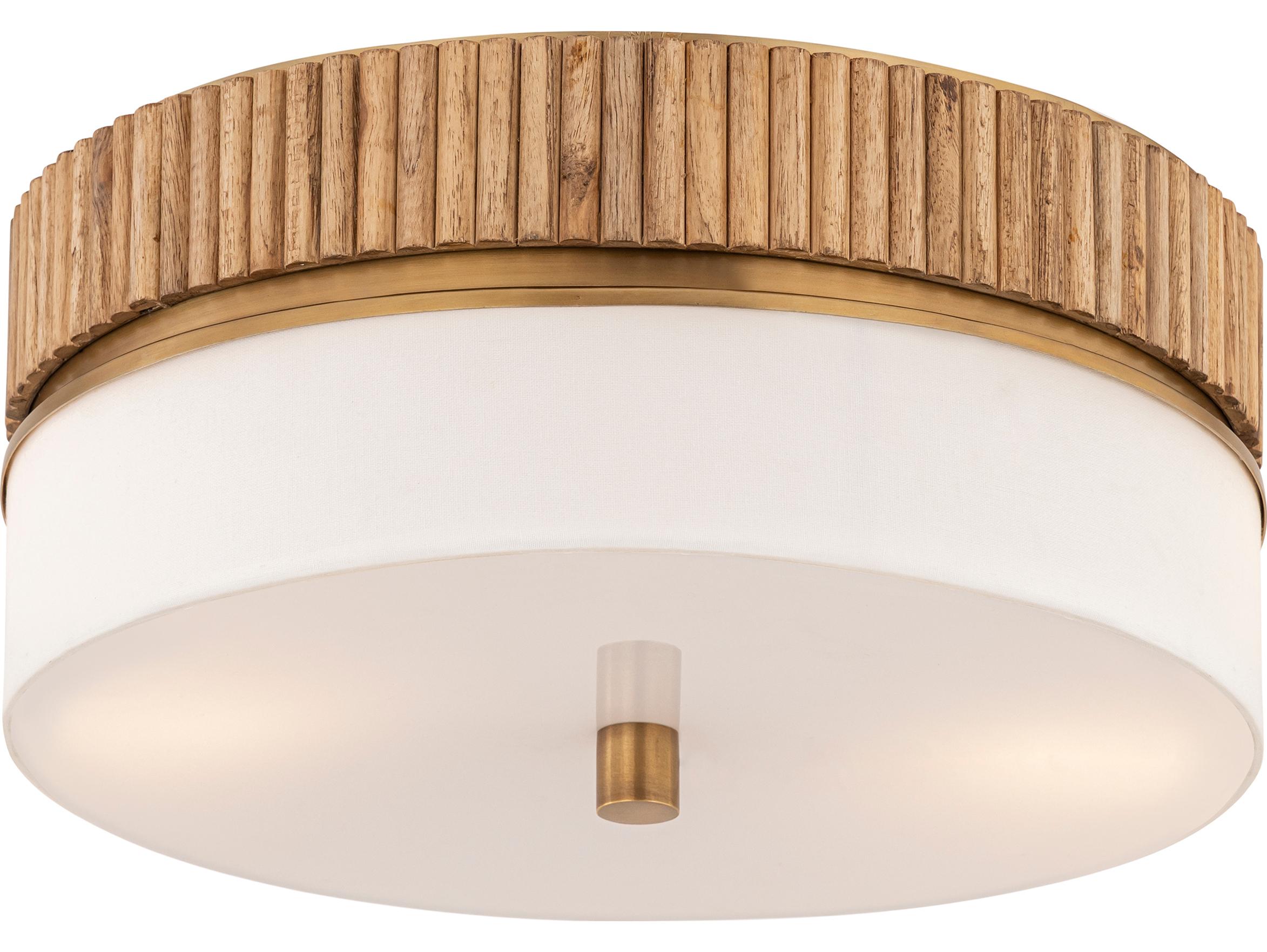 Minka Lavery Nebri 3-Light Legacy Brass Round Flush Mount