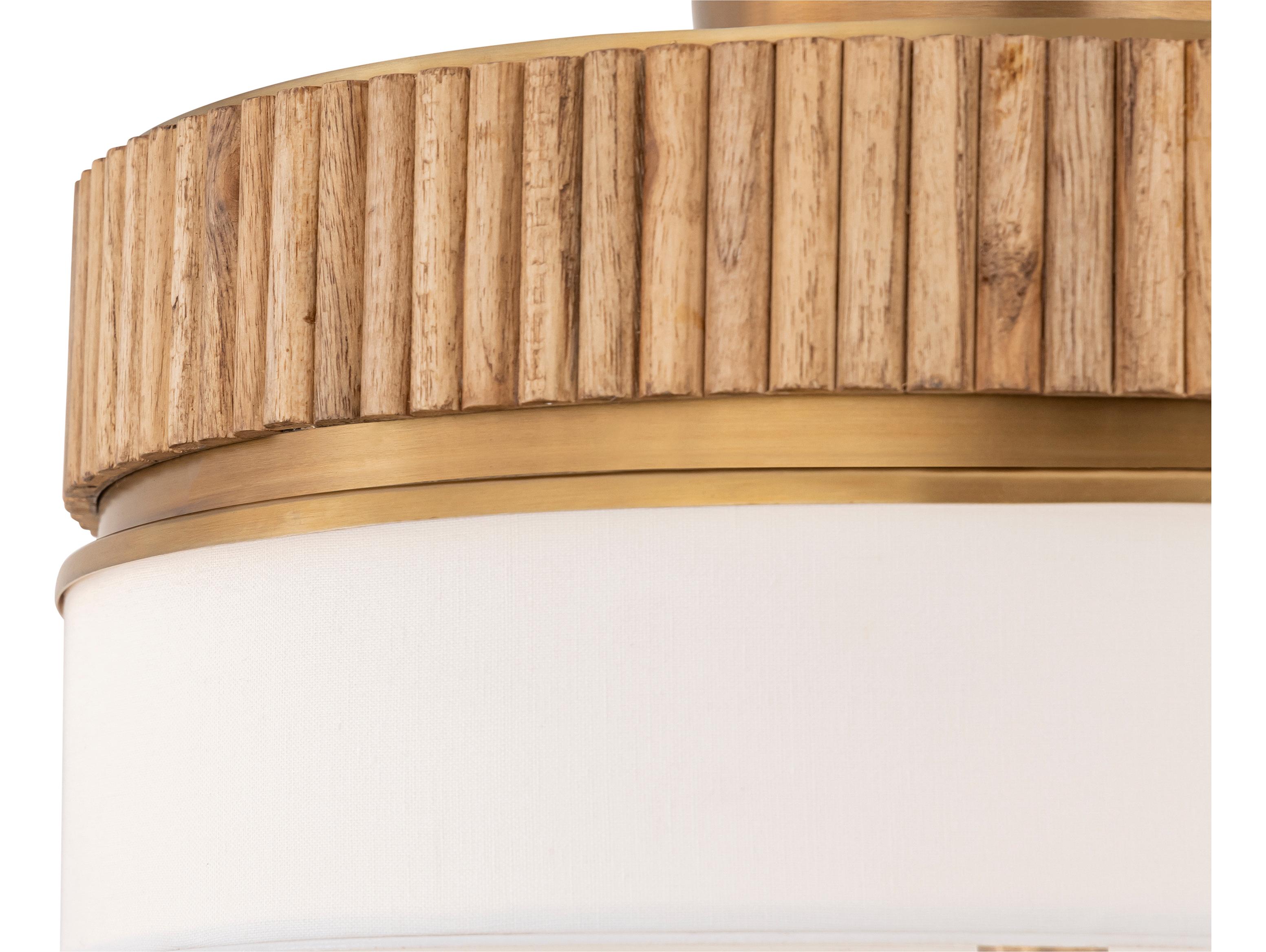 Minka Lavery Nebri 3-Light Legacy Brass Round Flush Mount