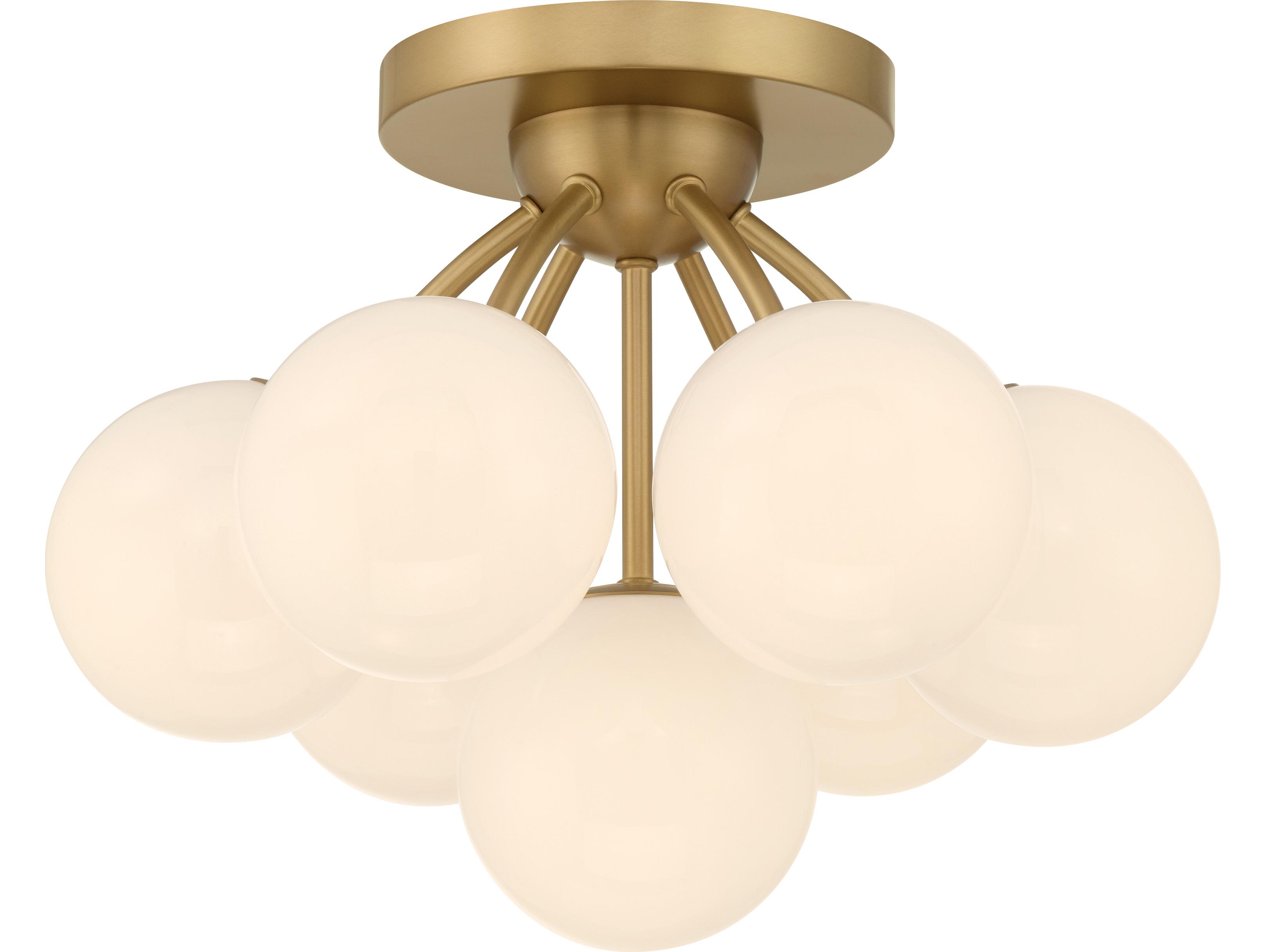 Minka Lavery Lunara 7-Light Legacy Brass Globe Semi Flush Mount