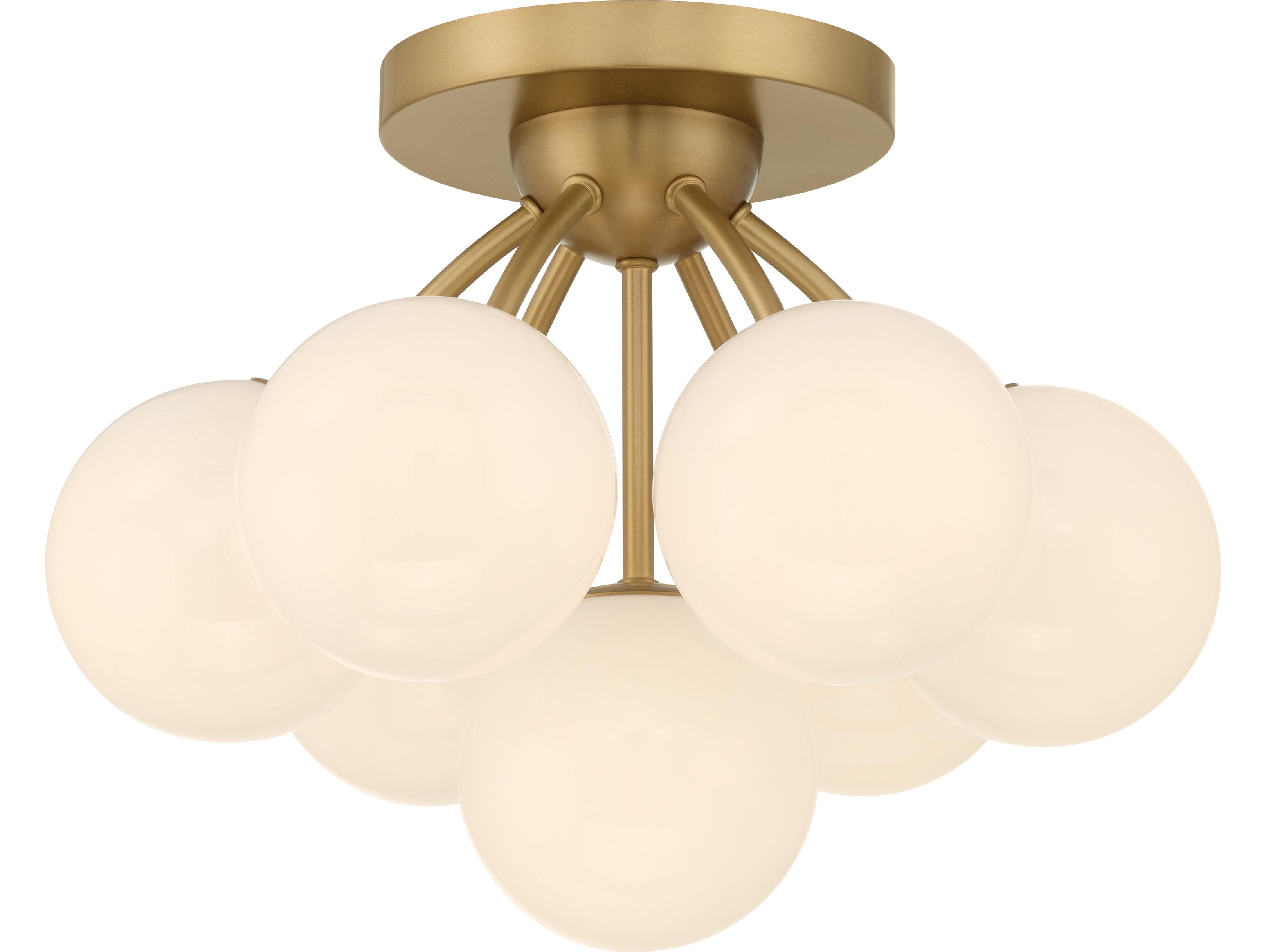 Minka Lavery Lunara 7-Light Legacy Brass Globe Semi Flush Mount