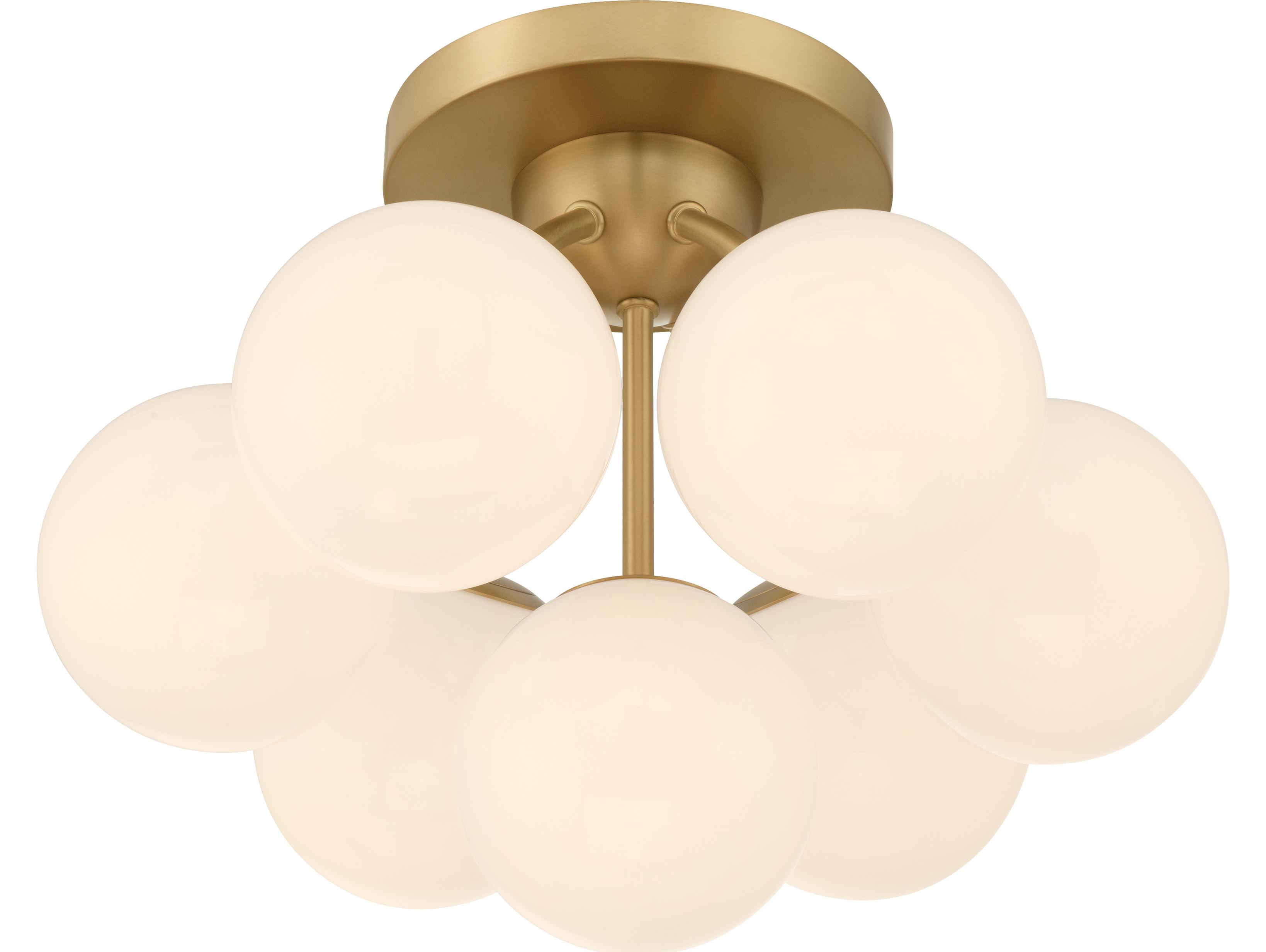 Minka Lavery Lunara 7-Light Legacy Brass Globe Semi Flush Mount