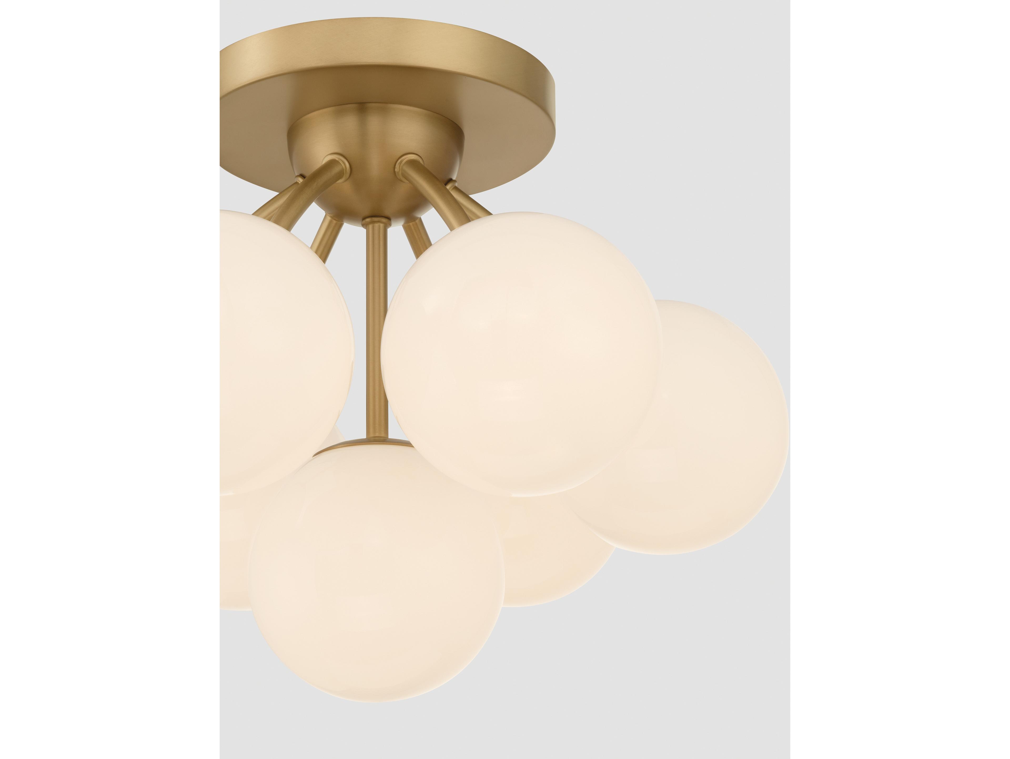 Minka Lavery Lunara 7-Light Legacy Brass Globe Semi Flush Mount