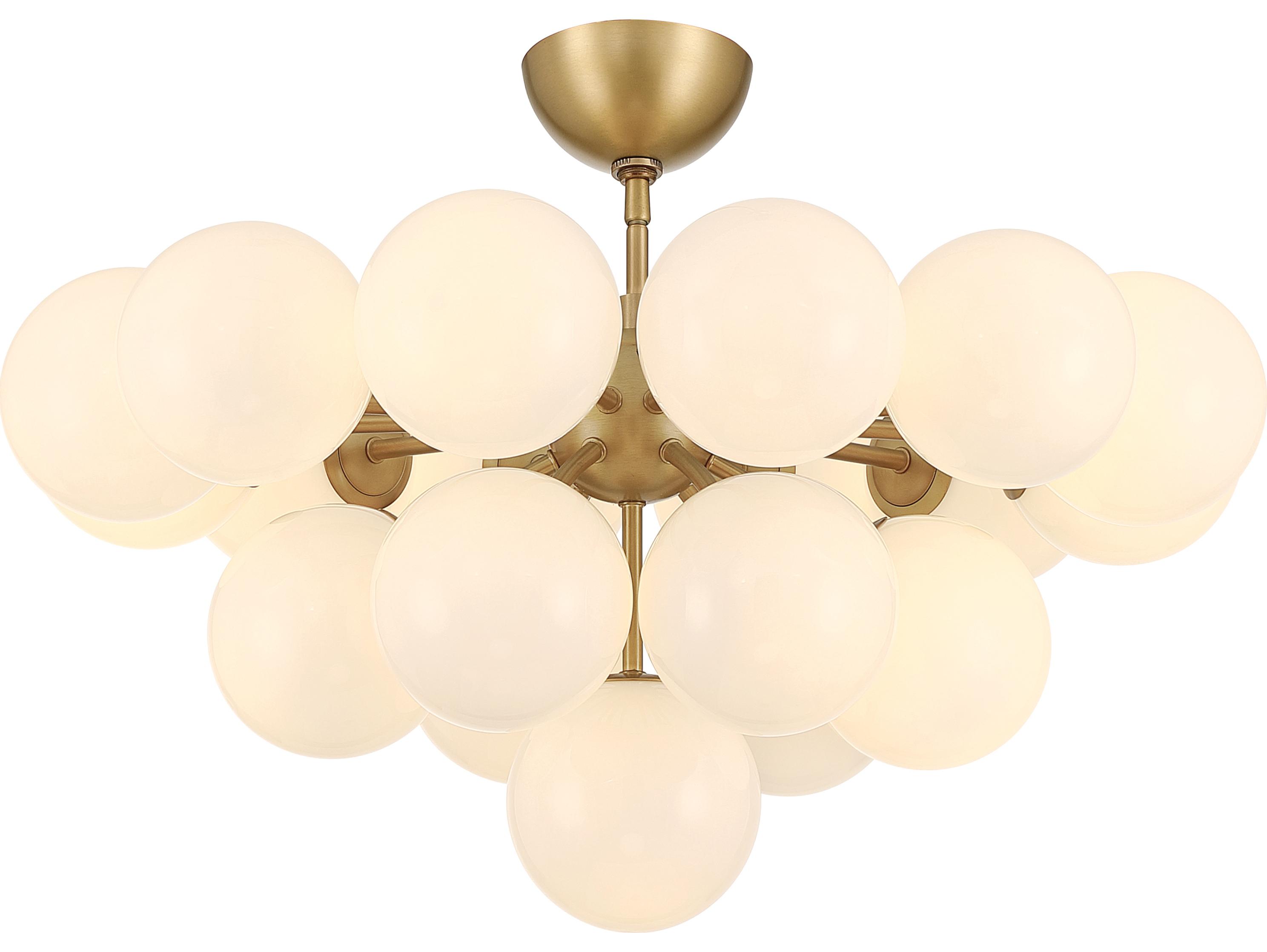 Minka Lavery Lunara 19-Light Legacy Brass Globe Semi Flush Mount