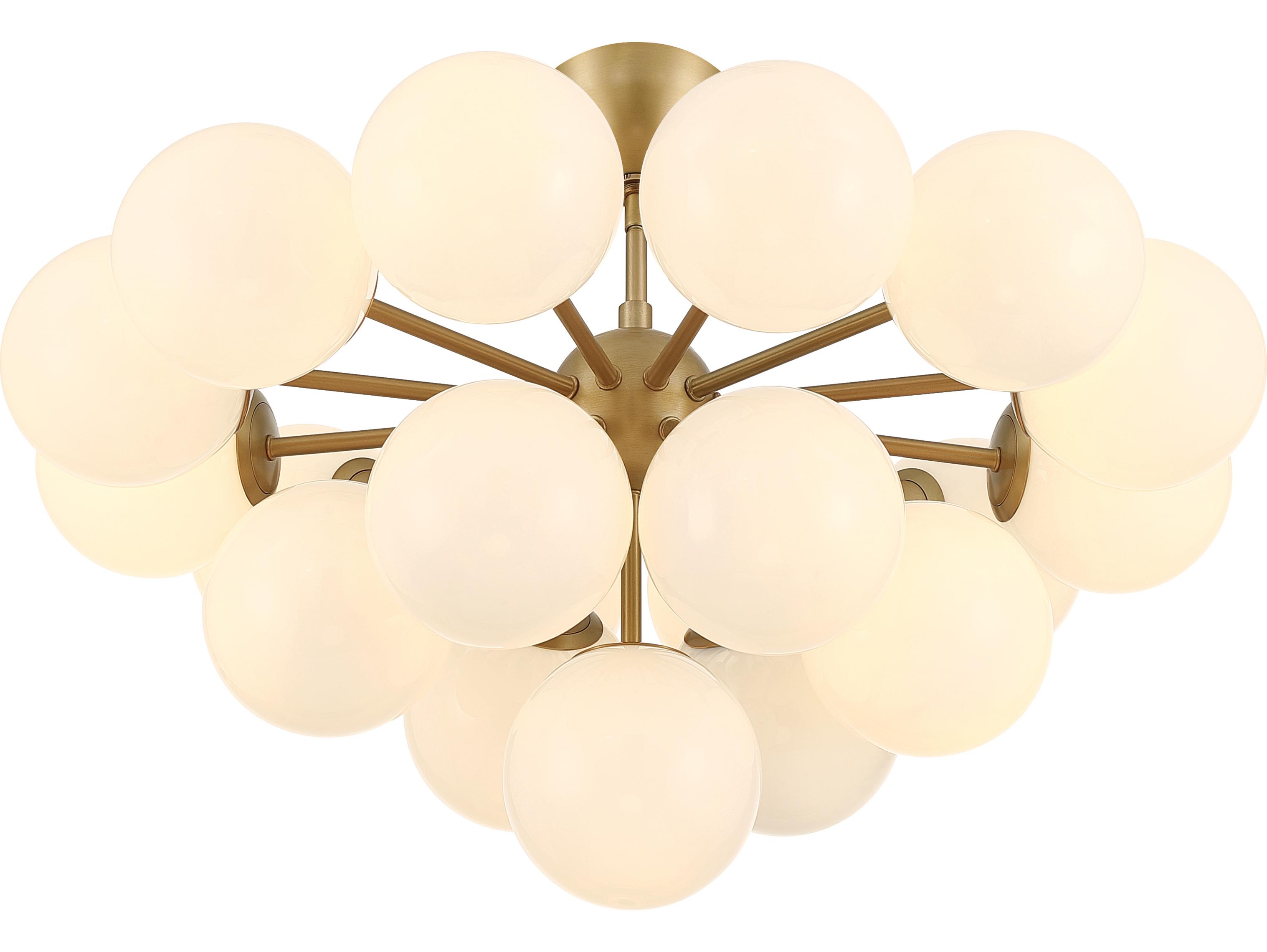 Minka Lavery Lunara 19-Light Legacy Brass Globe Semi Flush Mount