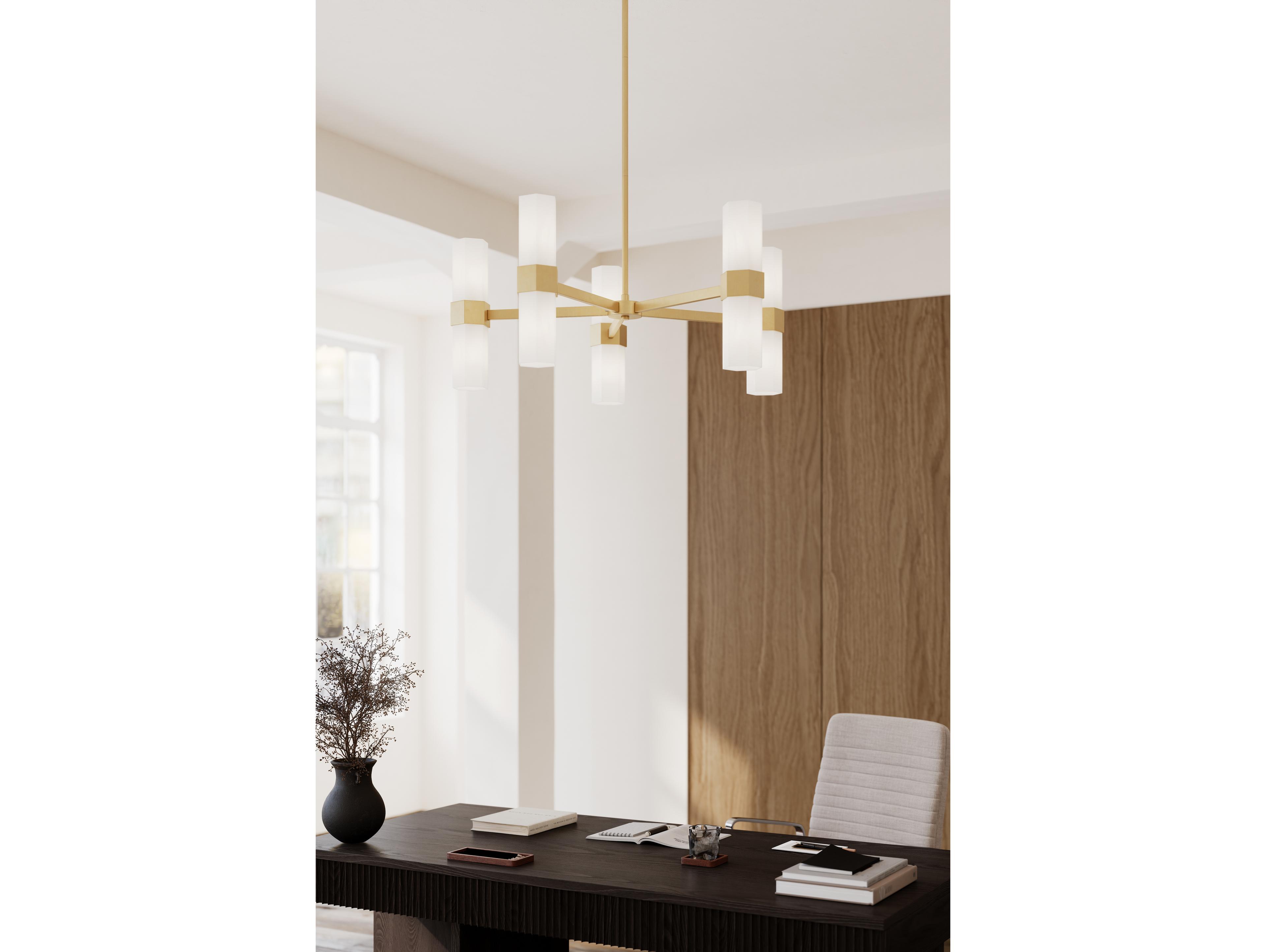 Minka Lavery Delgada 10-Light Legacy Brass Cylinder Chandelier